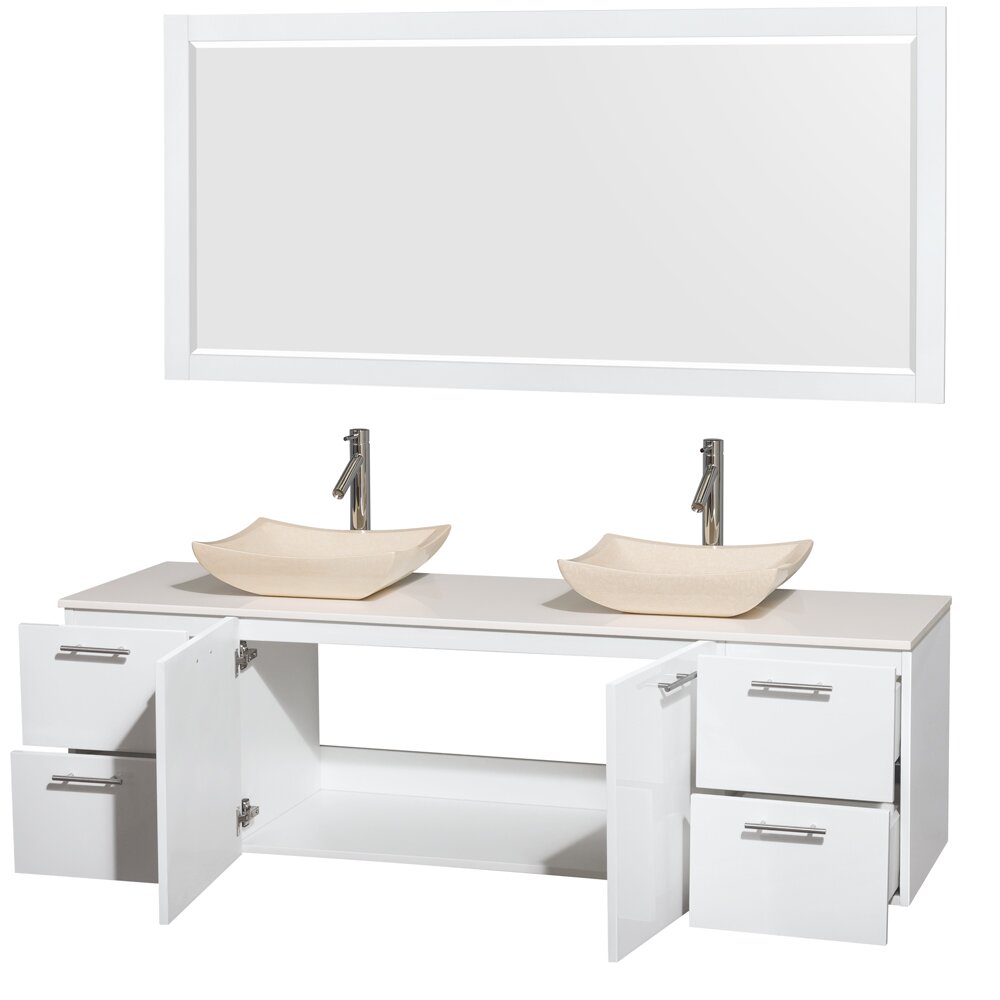 Wyndham Collection Amare 72" Double Bathroom Vanity Set ...