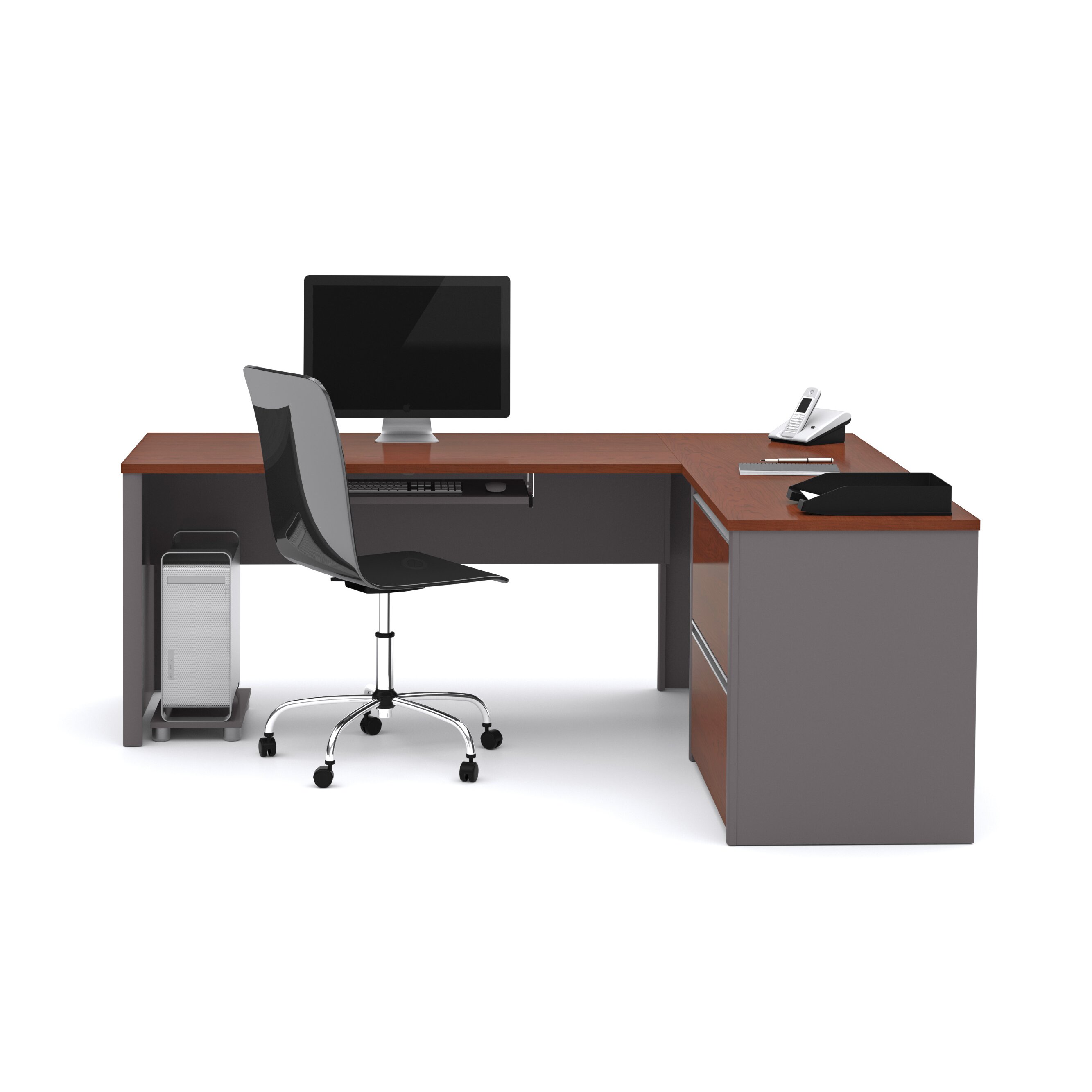 Bestar Connexion L Shape Desk Office Suite with Hutch