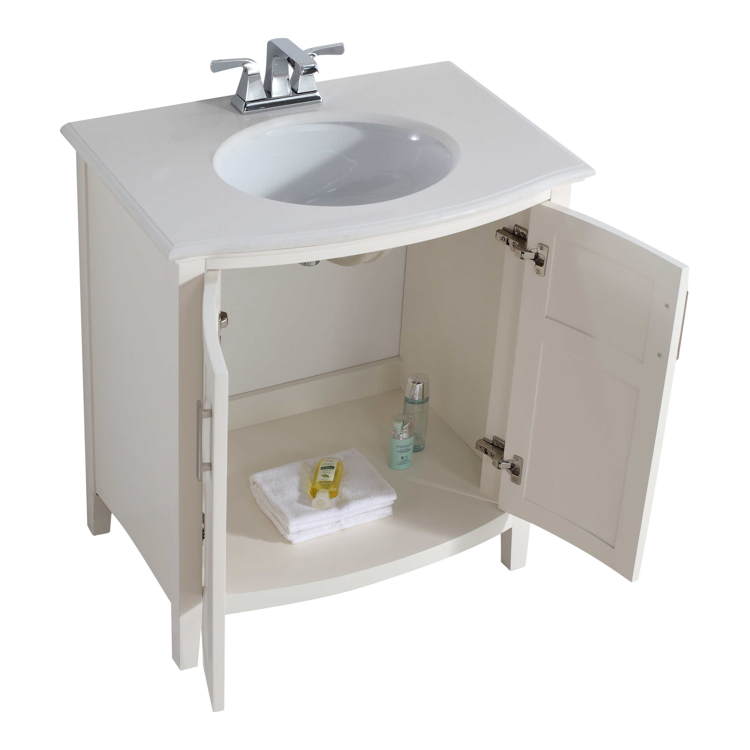 Simpli Home Winston 31" Single Rounded Front Bathroom Vanity Set