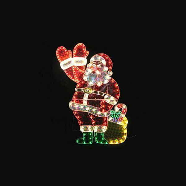 LB International 48 Holographic  Lighted Waving Santa 