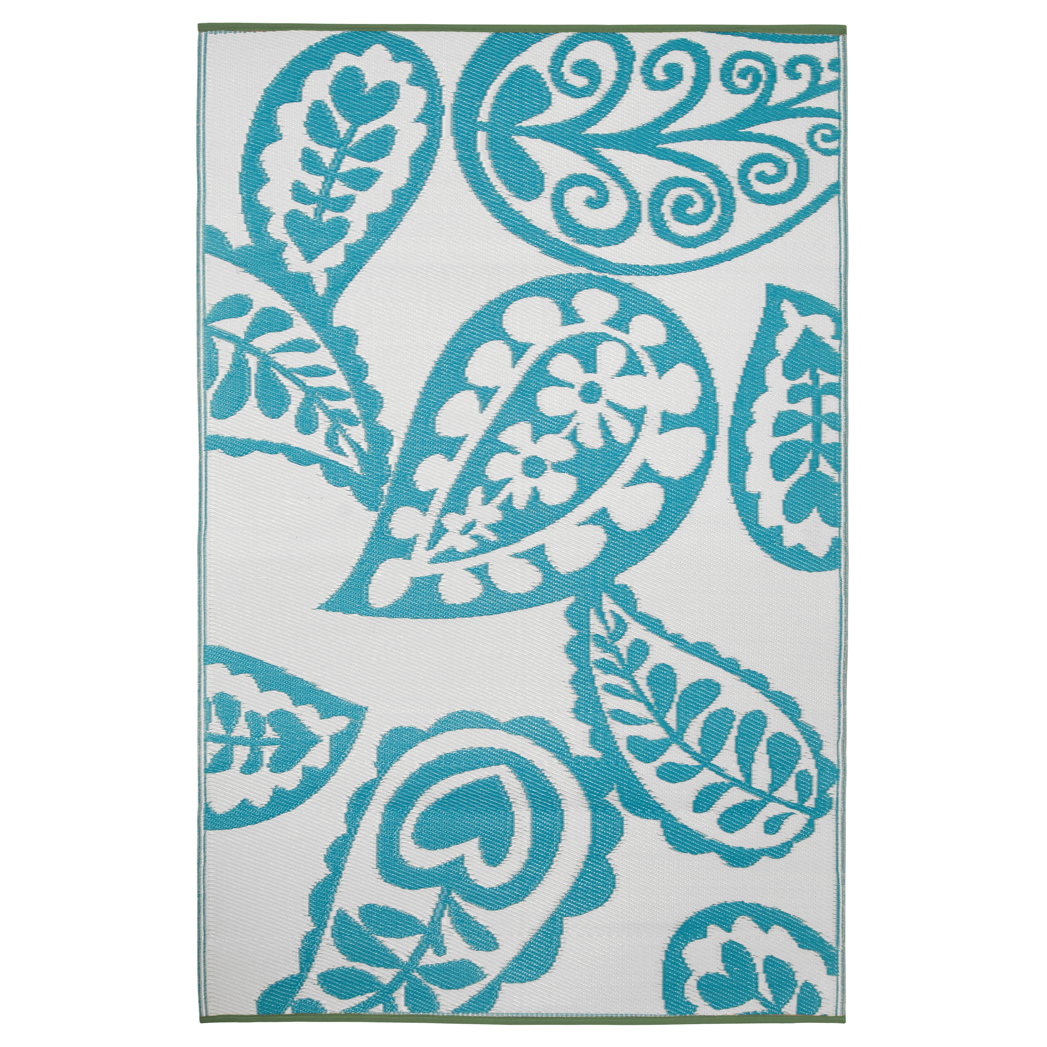 Fab Rugs Paisley River World Blue & White Indoor/Outdoor Area Rug