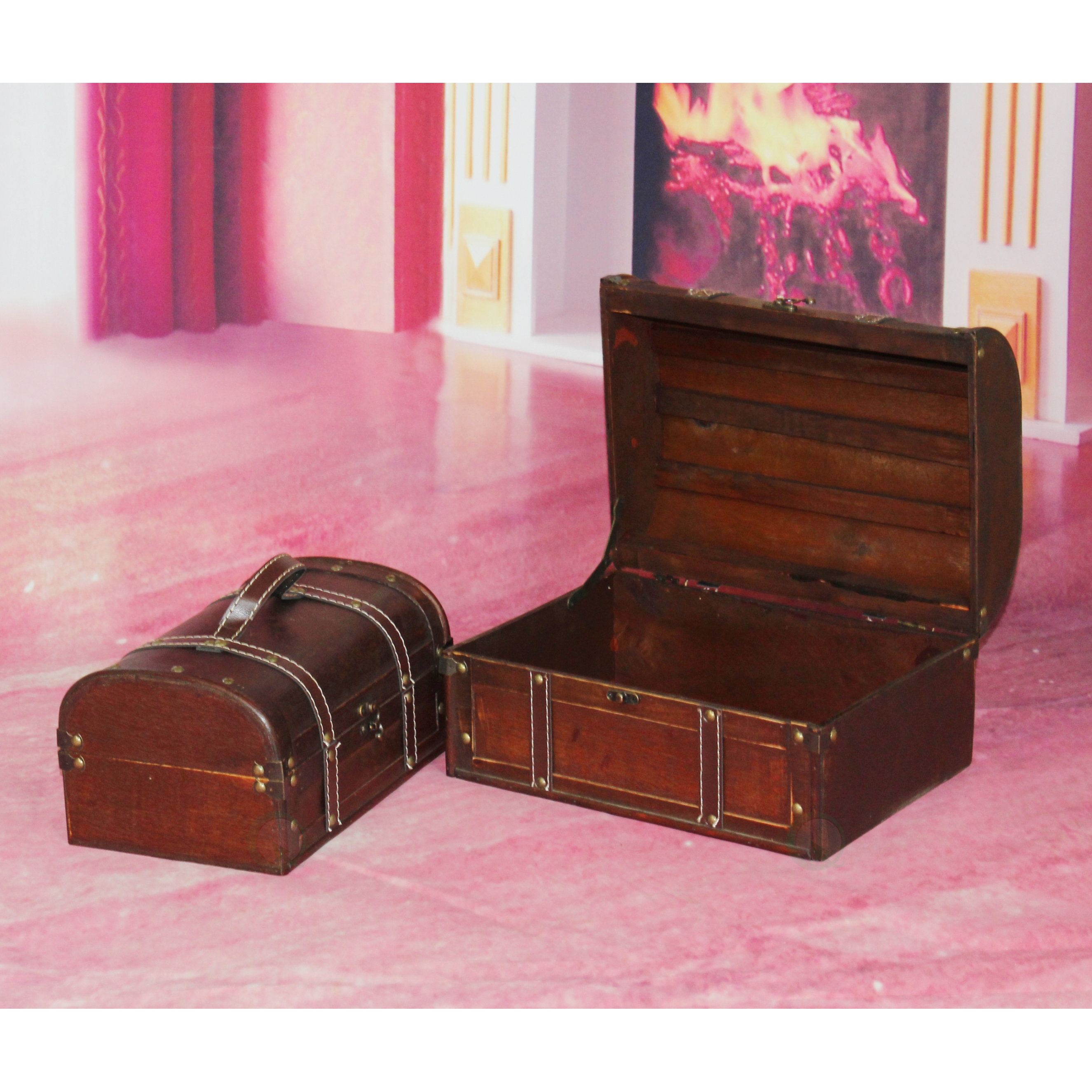 Quickway Imports Decorative 2 Piece Wood Treasure Box Set & Reviews