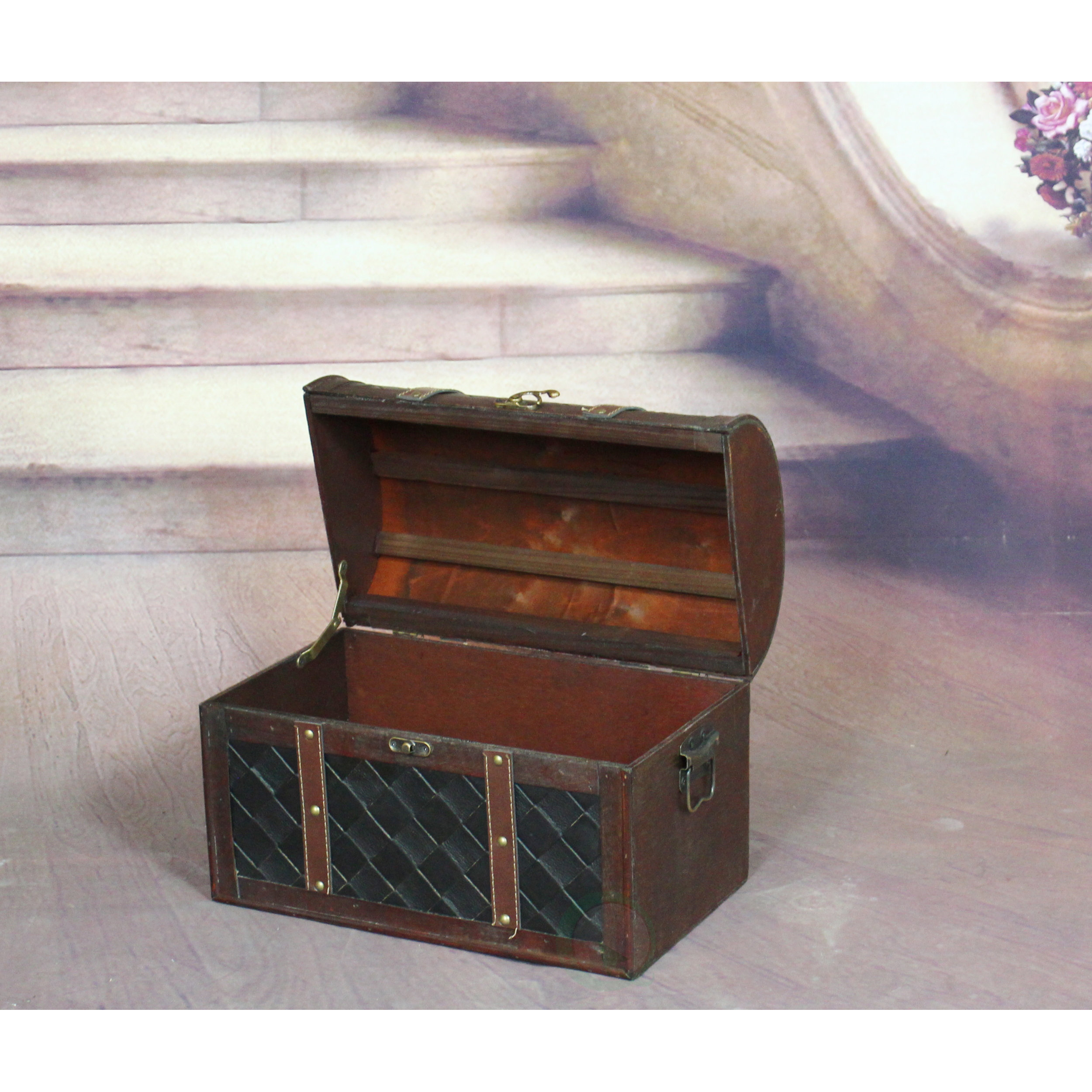 Quickway Imports Wooden Leather Treasure Chest & Reviews Wayfair