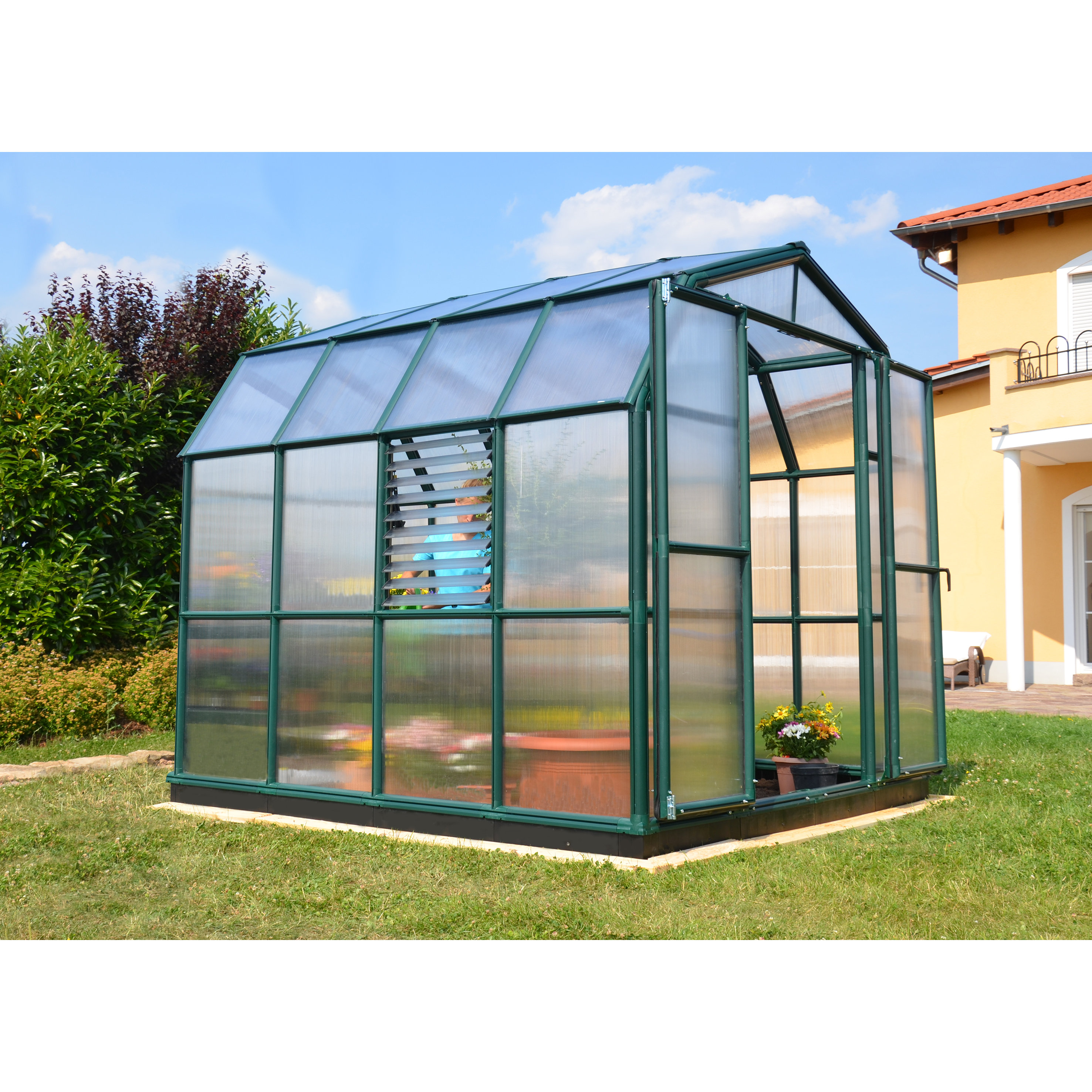 Rion Prestige 2 Twin Wall 9 Ft. W x 8.5 Ft. D Polycarbonate Greenhouse