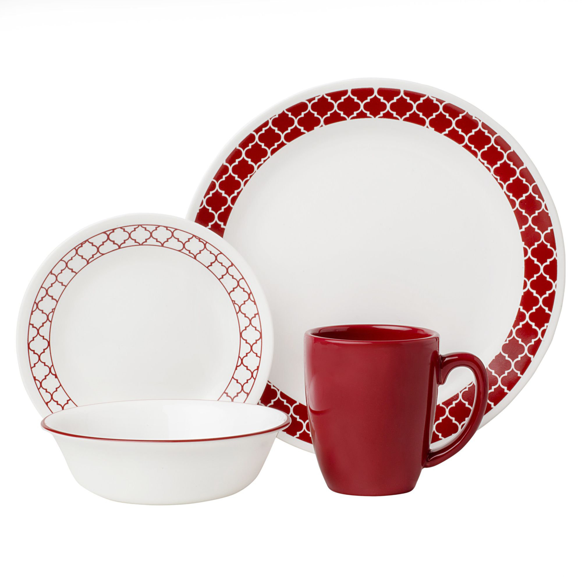 Corelle Livingware Crimson Trellis 16 Piece Dinnerware Set & Reviews | Wayfair