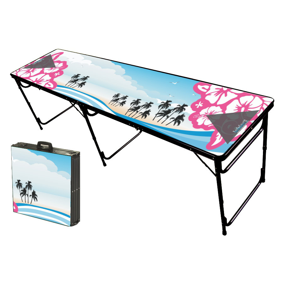 Party Pong Tables Hibiscus Folding and Portable Beer Pong Table | Wayfair