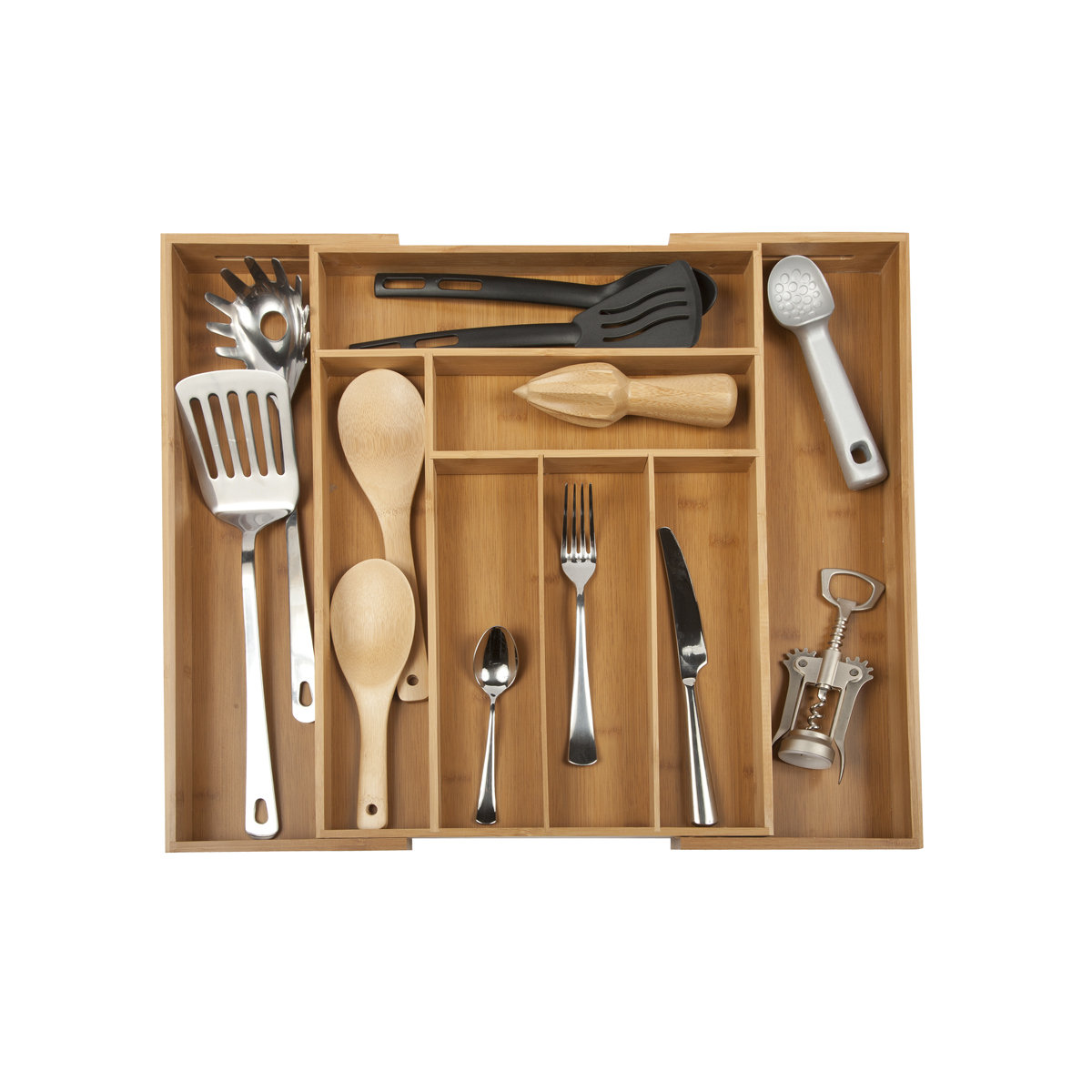 Core Bamboo Expandable Flatware Large Tray in Natural & Reviews Wayfair