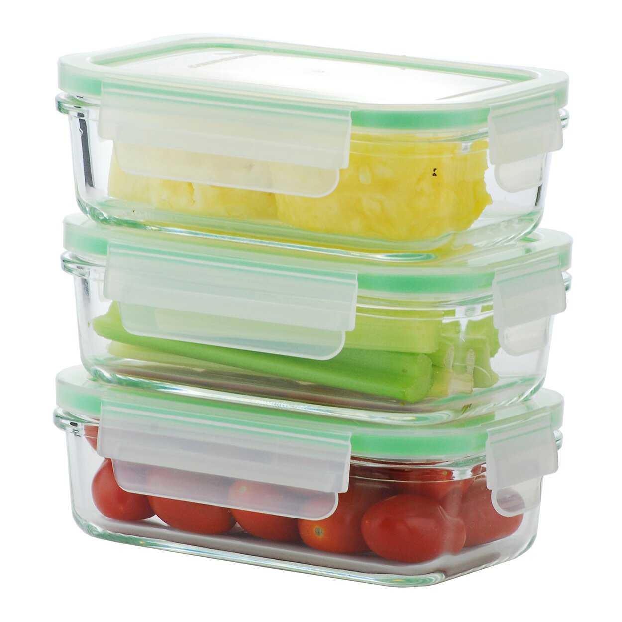 Kinetic Go Green Glassworks 3-Piece Food Storage Container Set ...