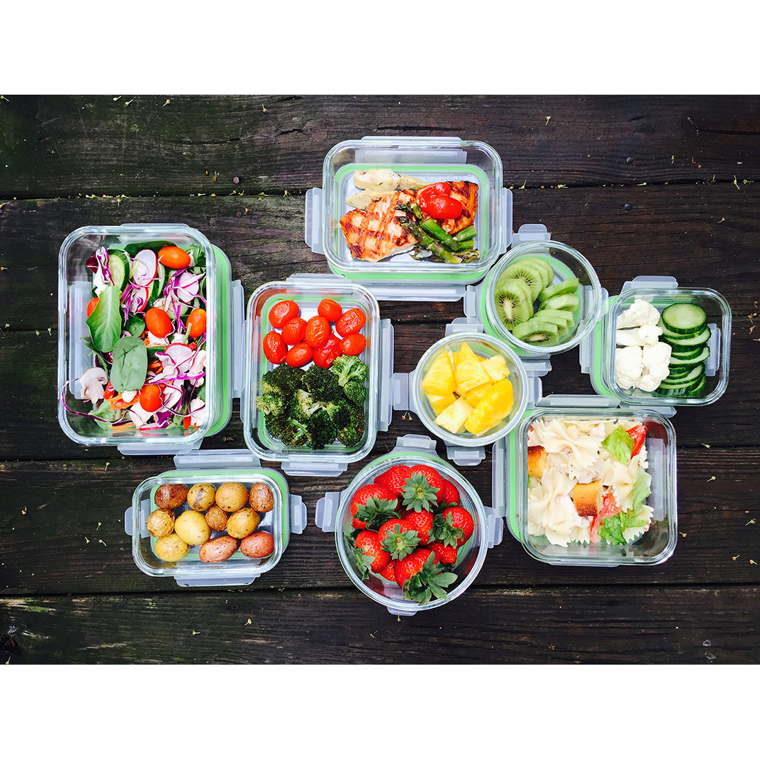 Go Green Glassworks 3Piece Food Storage Container Set & Reviews Wayfair