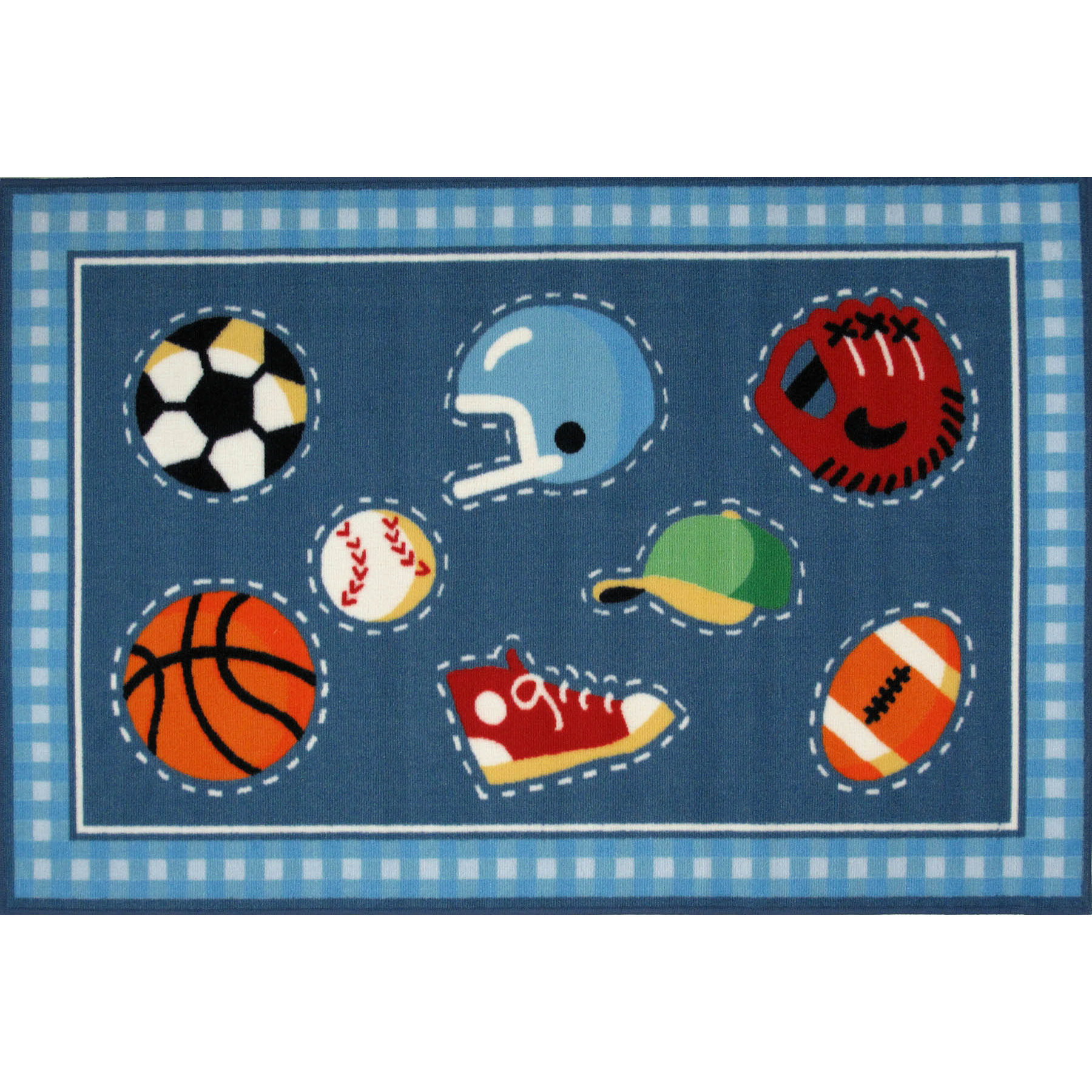 Fun Rugs Olive Kids Go Team! Sports Blue Area Rug & Reviews Wayfair