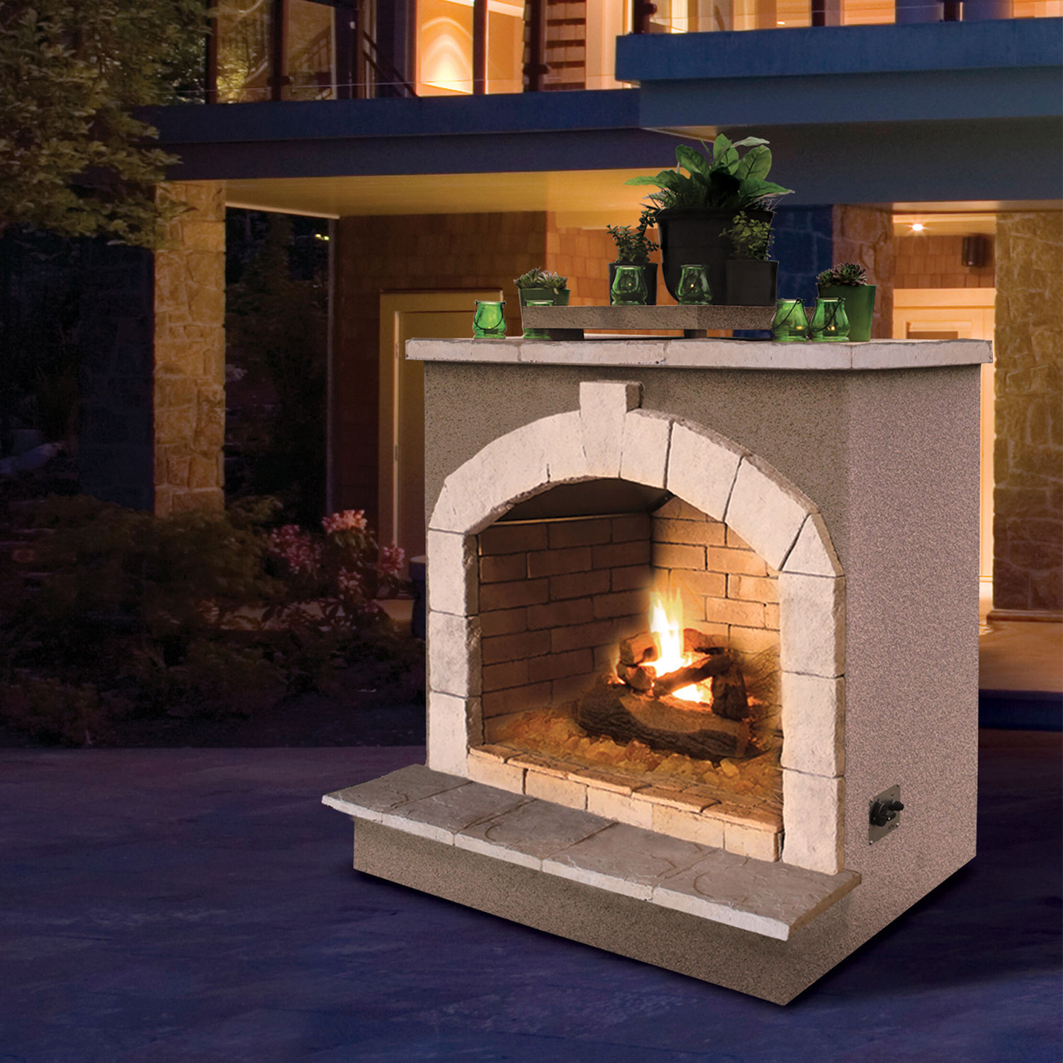 CalFlame Propane Gas Outdoor Fireplace & Reviews Wayfair