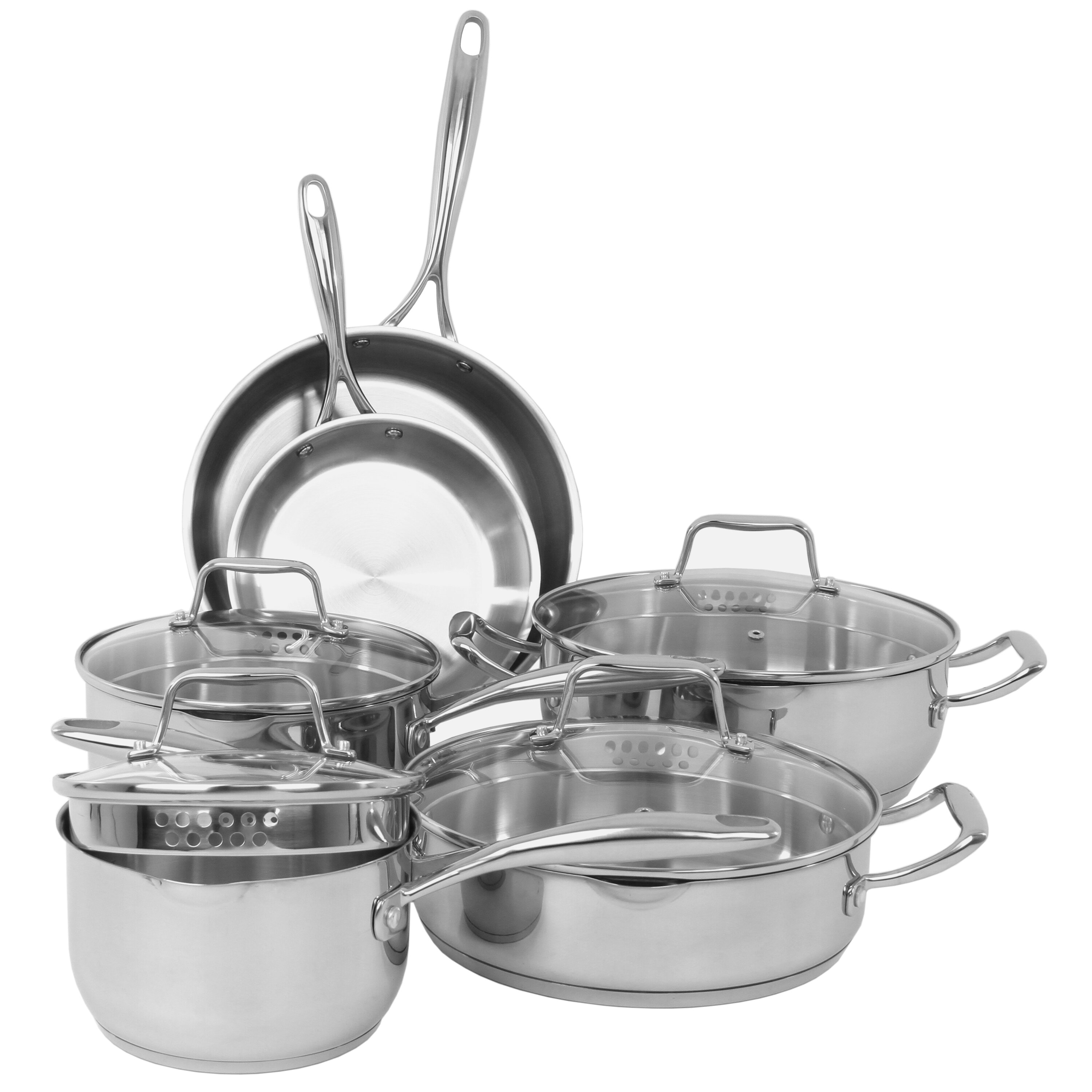 Oneida Premium 10 Piece Stainless Steel Cookware Set 
