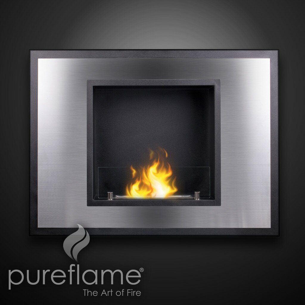 PureFlame Vahni Wall Mount BioEthanol Fireplace  Wayfair