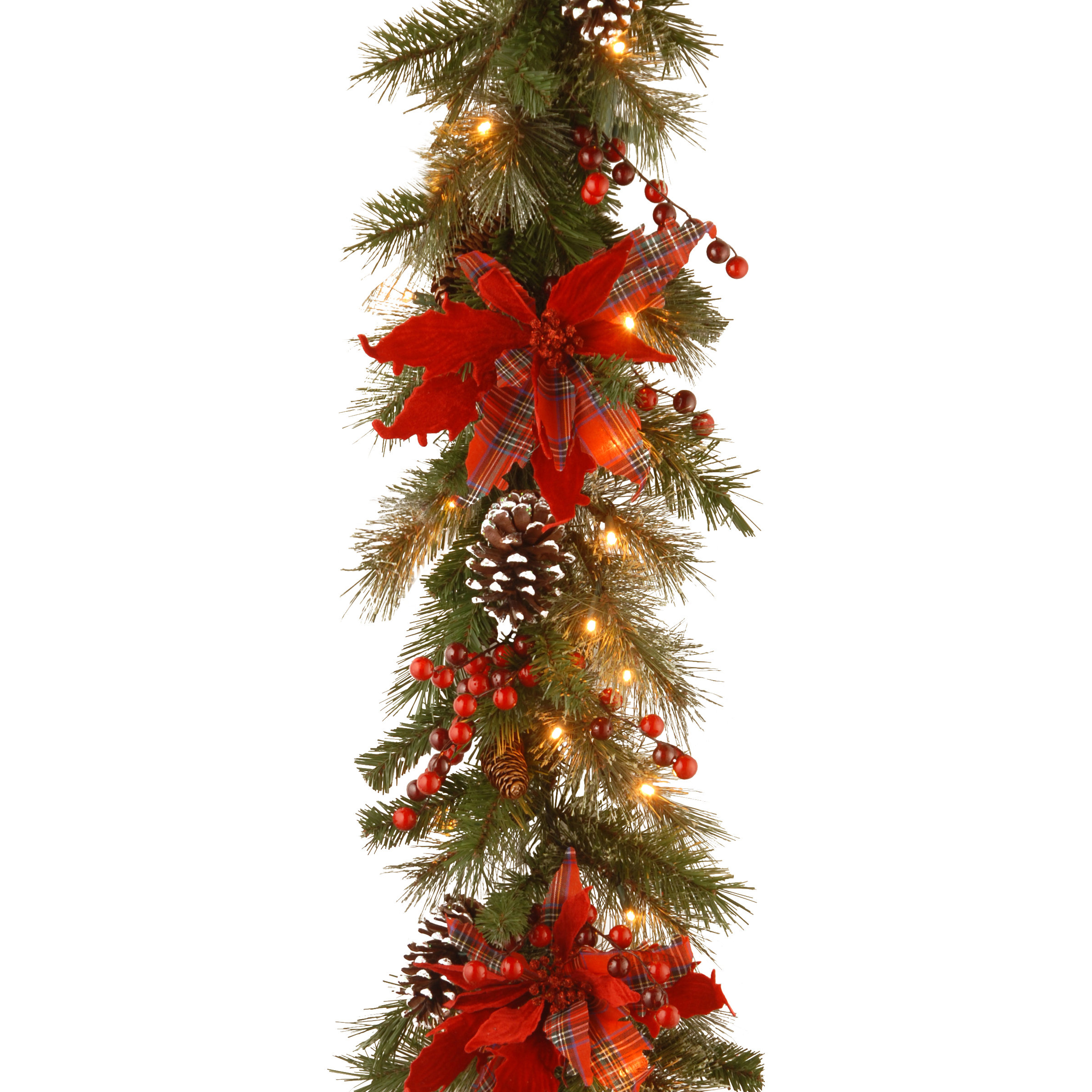 national tree co decorative pre lit tartan plaid garland national tree co decorative pre lit tartan plaid garland