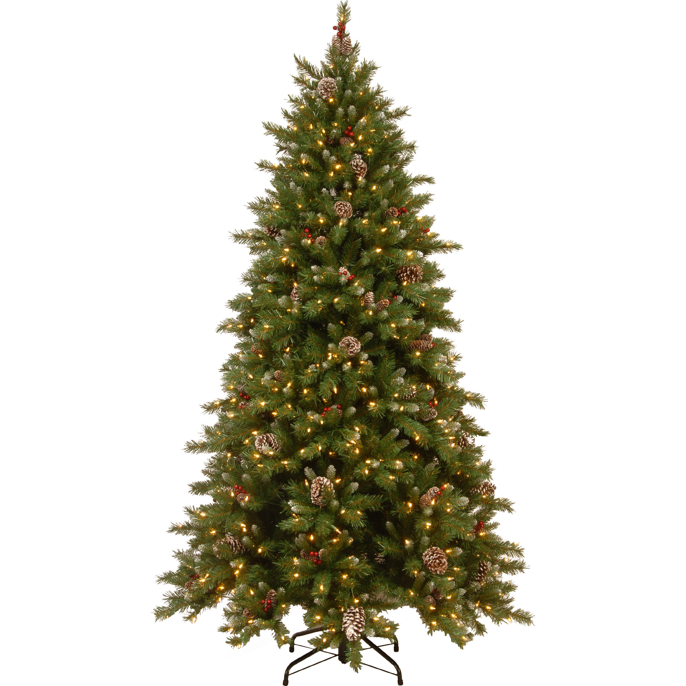 National Tree Co. 7.5' Frosted Berry Memory Hinged Christmas Tree with