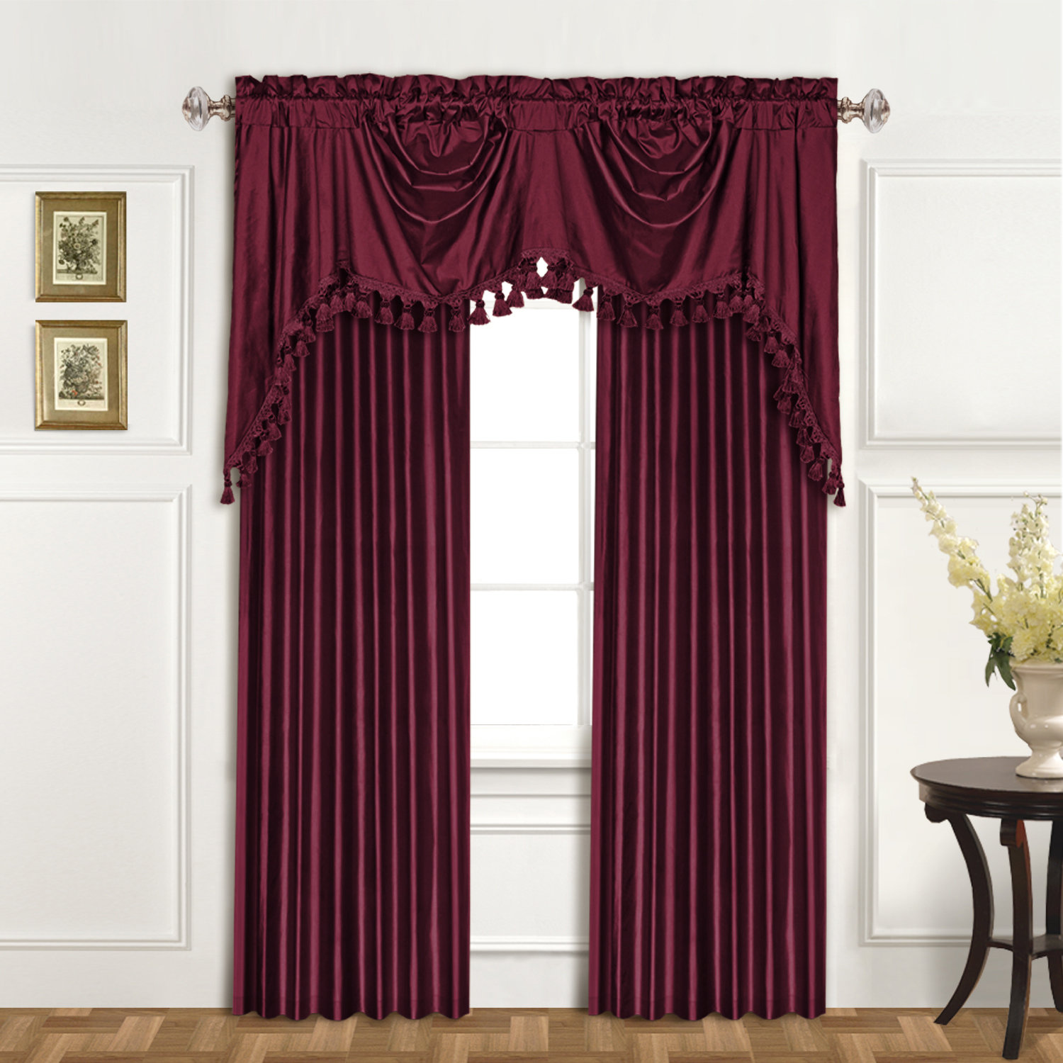 United Curtain Co. Dupioni Silk Rod Pocket Swag 108" Curtain Valance