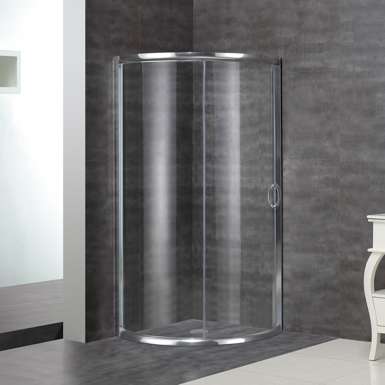 Aston SemiFrameless 40" x 40" x 75" Round Shower Enclosure Wayfair