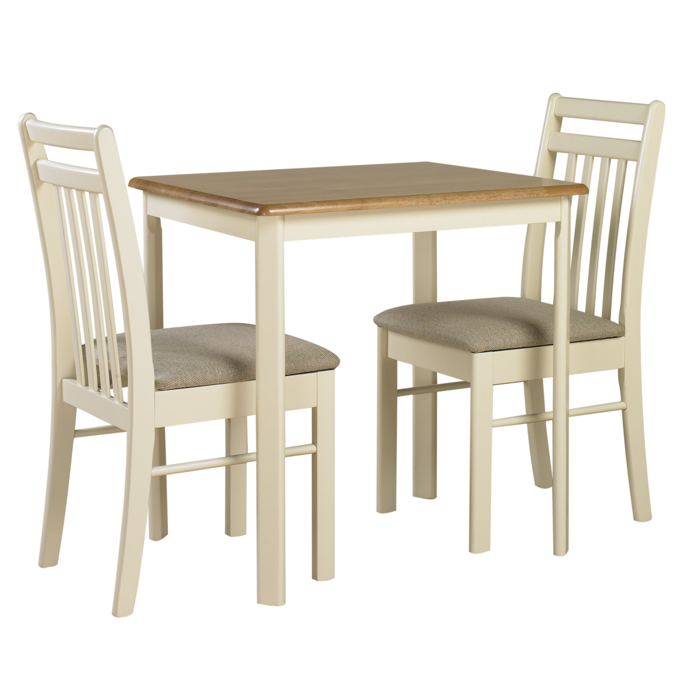 Ascot Table And 2 Chairs Natural Oak Ivory 19443 