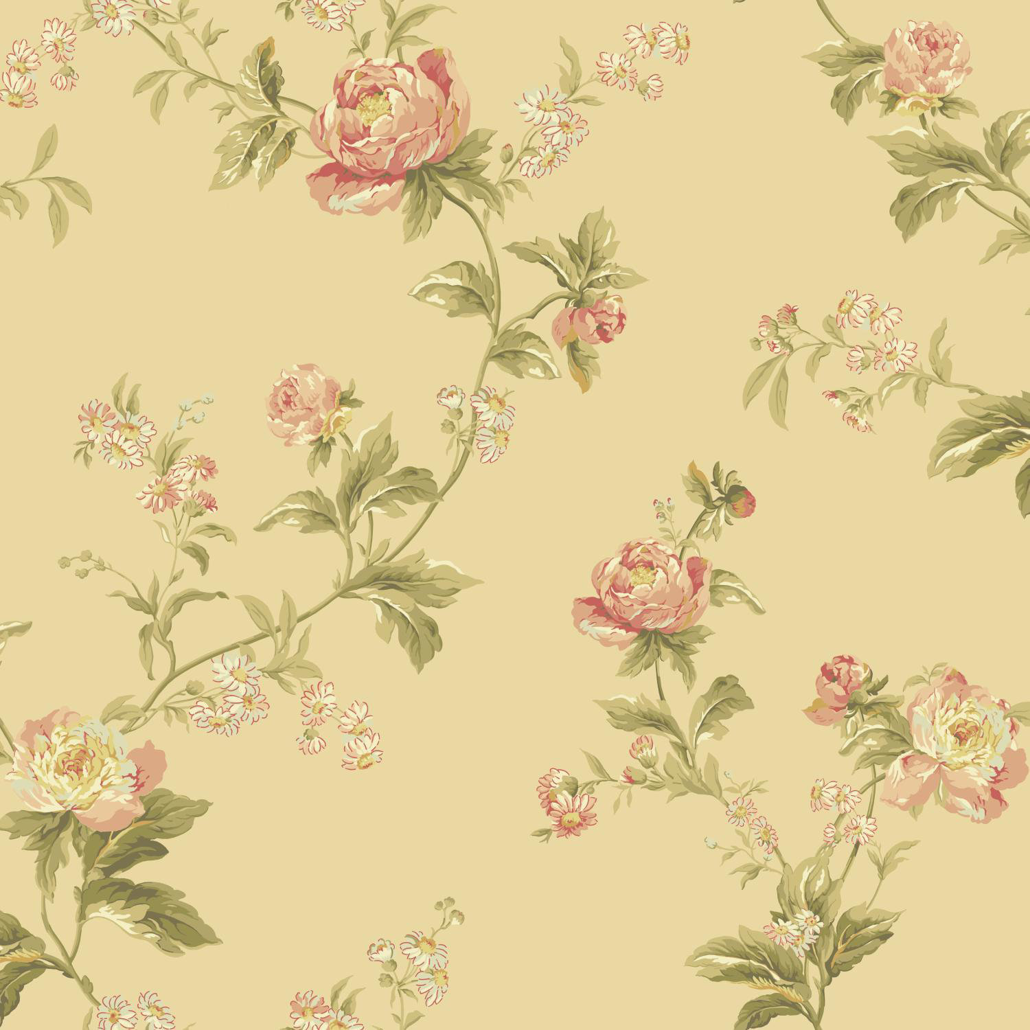 York Wallcoverings Waverly Forever Yours Trail 33’ x 20.5" Floral and