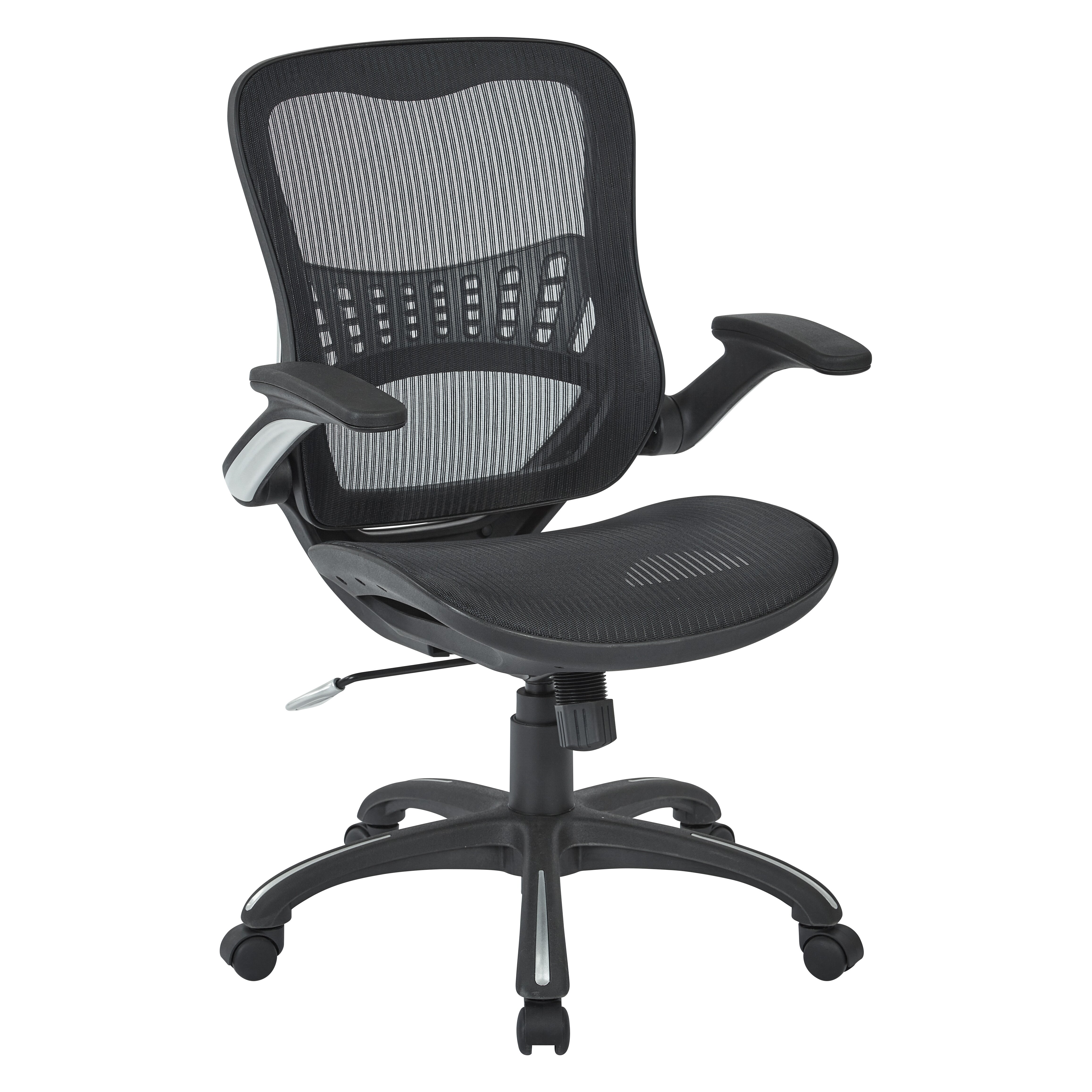 Office Star Products High Back Mesh Managers Chair With Flip Arms 66906 