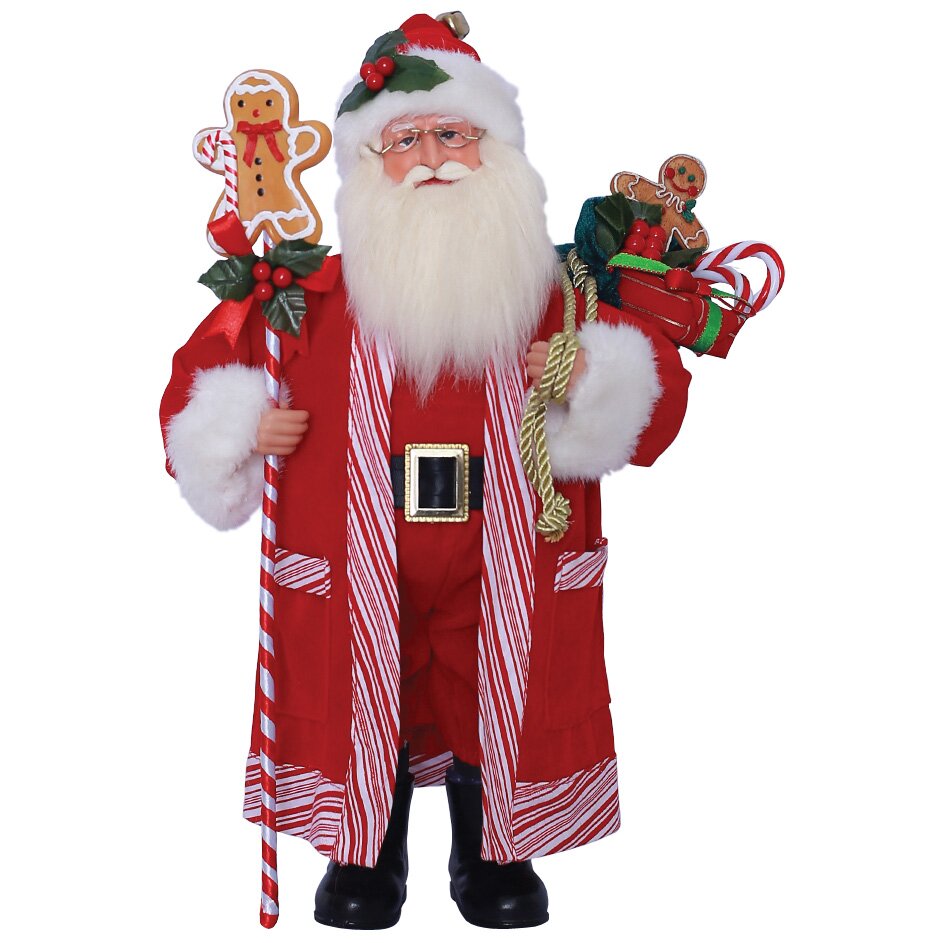 Santa's Workshop Candy Cane and Gingerbread Santa Figurine & Reviews ...