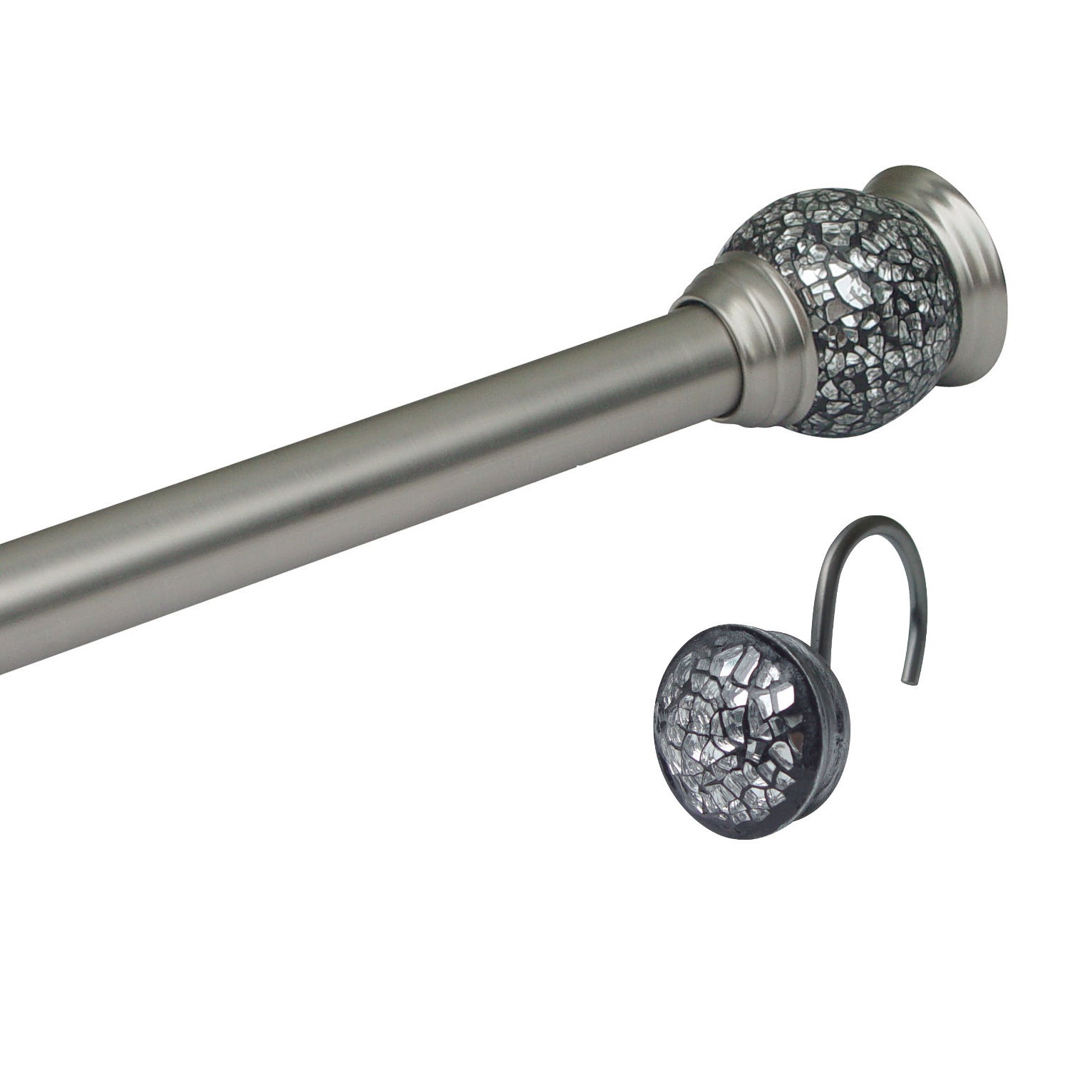 Elegant Home Fashions Mosaic 72" Adjustable Straight Tension Shower