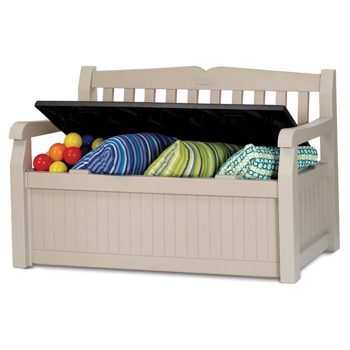 Keter All Weather Outdoor 70 Gallon Resin Storage Bench 