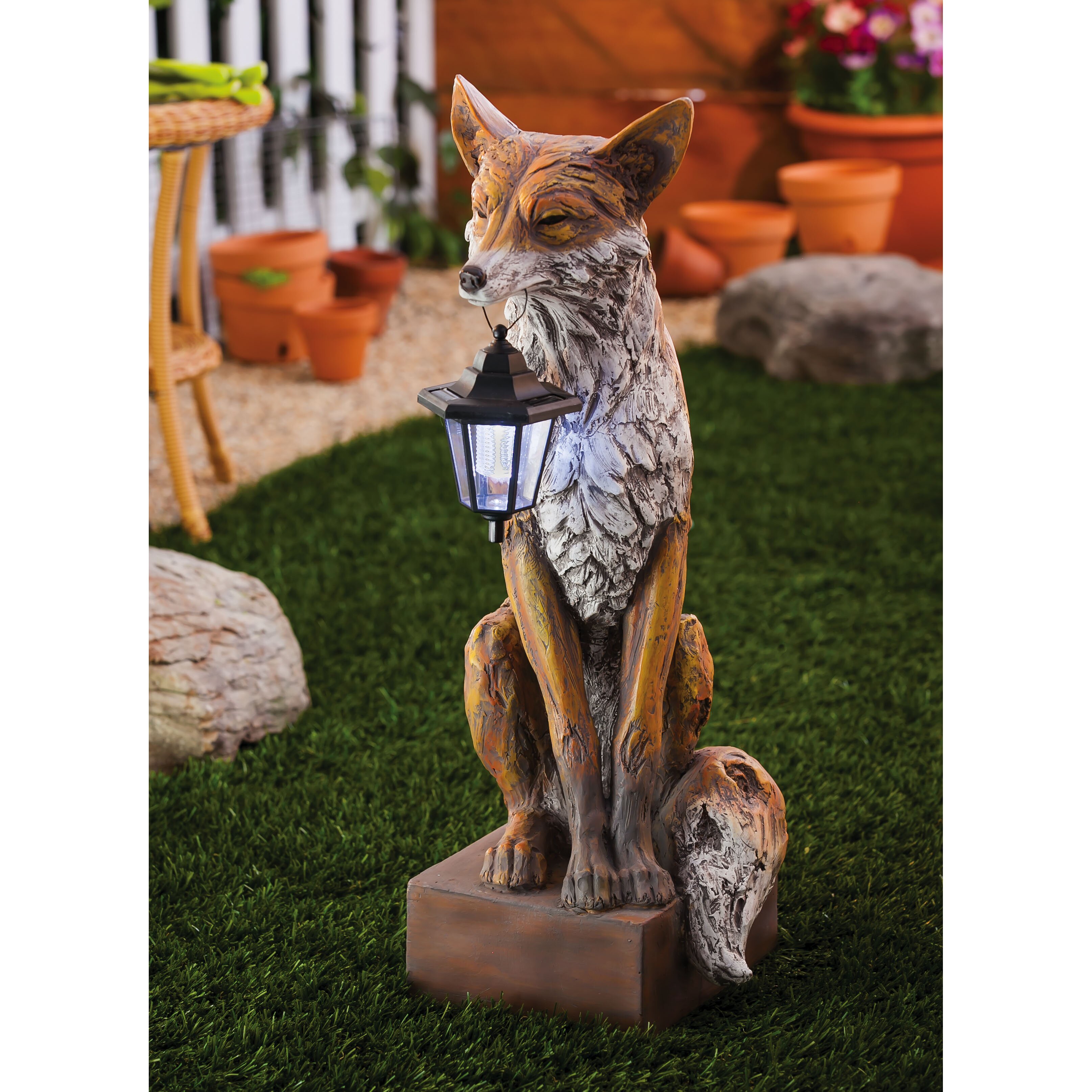 fox terrier garden statue