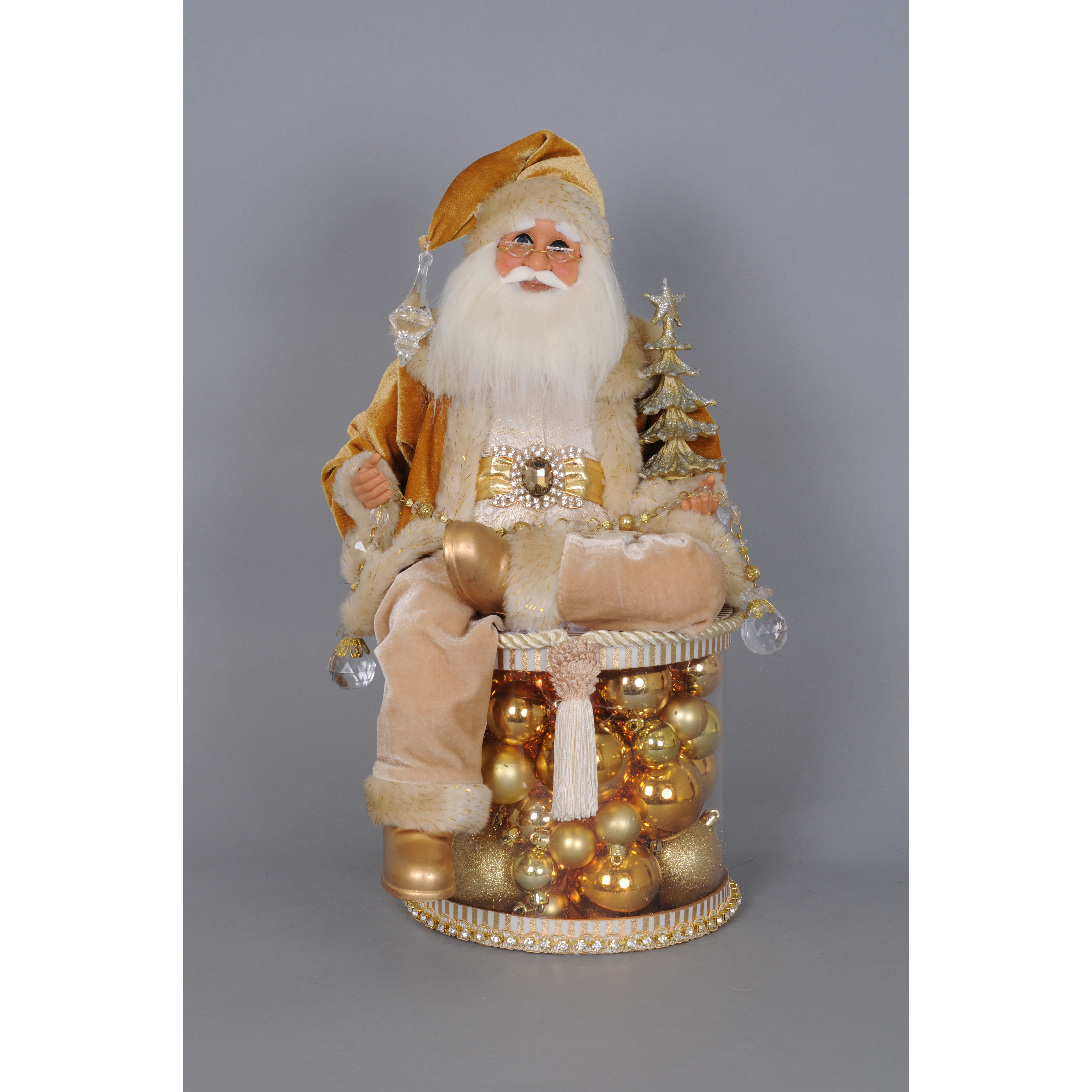 karen didion christmas lighted golden shine santa figurine karen didion christmas lighted golden shine santa figurine