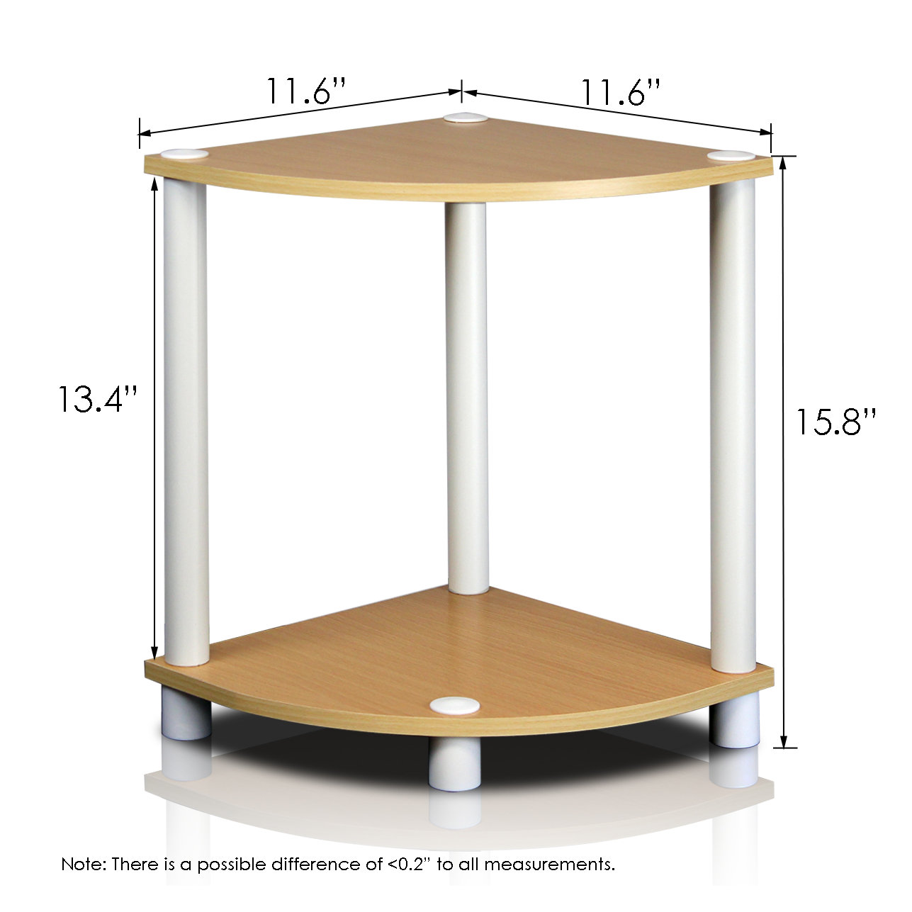 Furinno Turn 'n' Tube 2 Tier Corner Display Rack Shelving Unit