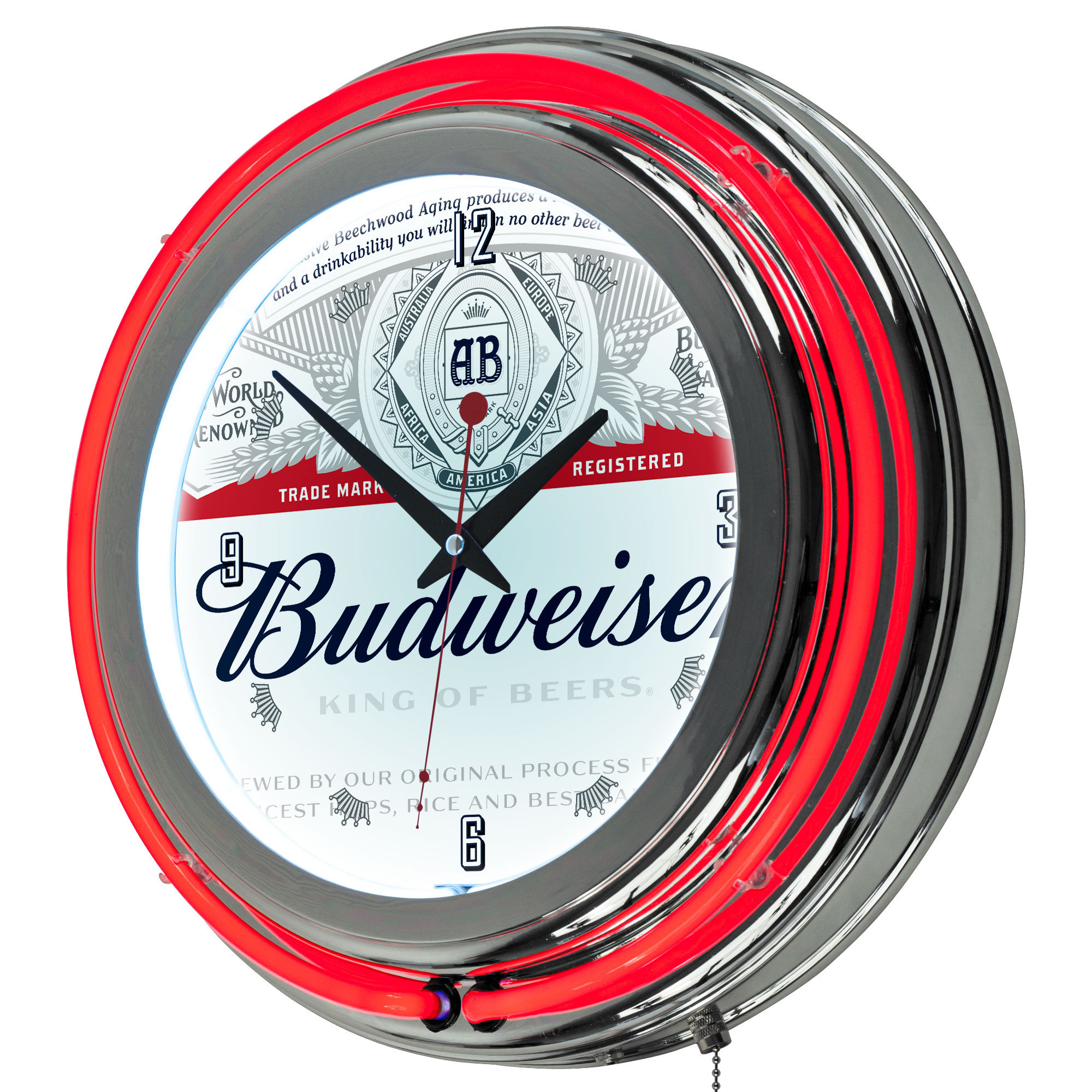 Trademark Global Budweiser 14.5" Double Ring Neon Wall Clock & Reviews