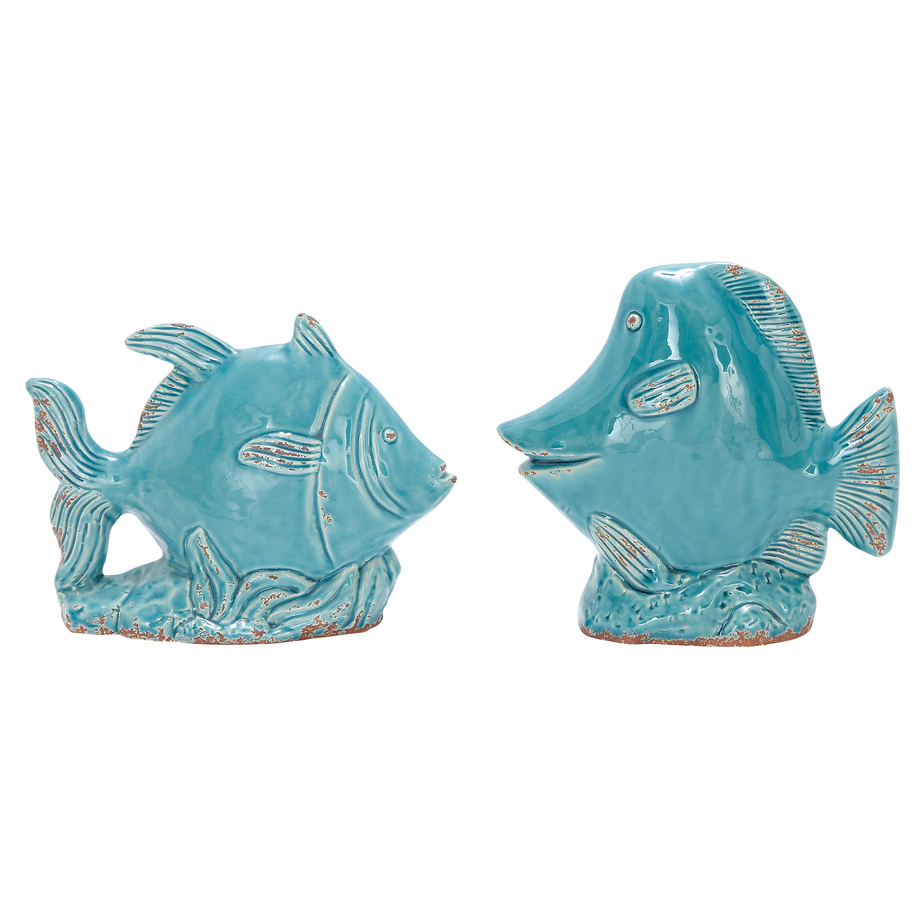 Woodland Imports 2 Piece Ceramic Fish Figurine Set & Reviews Wayfair