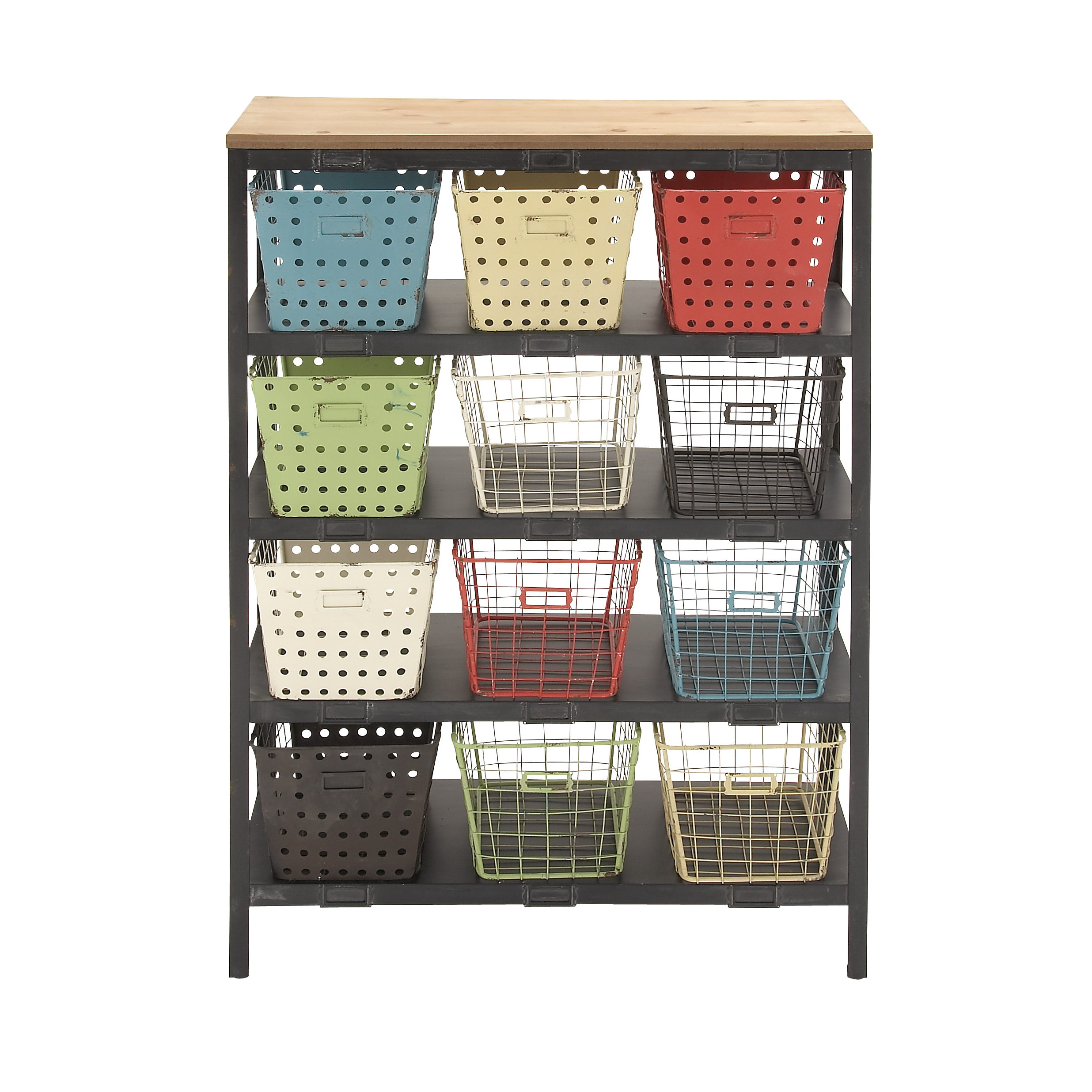 Woodland Imports Sturdy Metal Wood Storage Rack 44" Shelving Unit & Reviews Wayfair