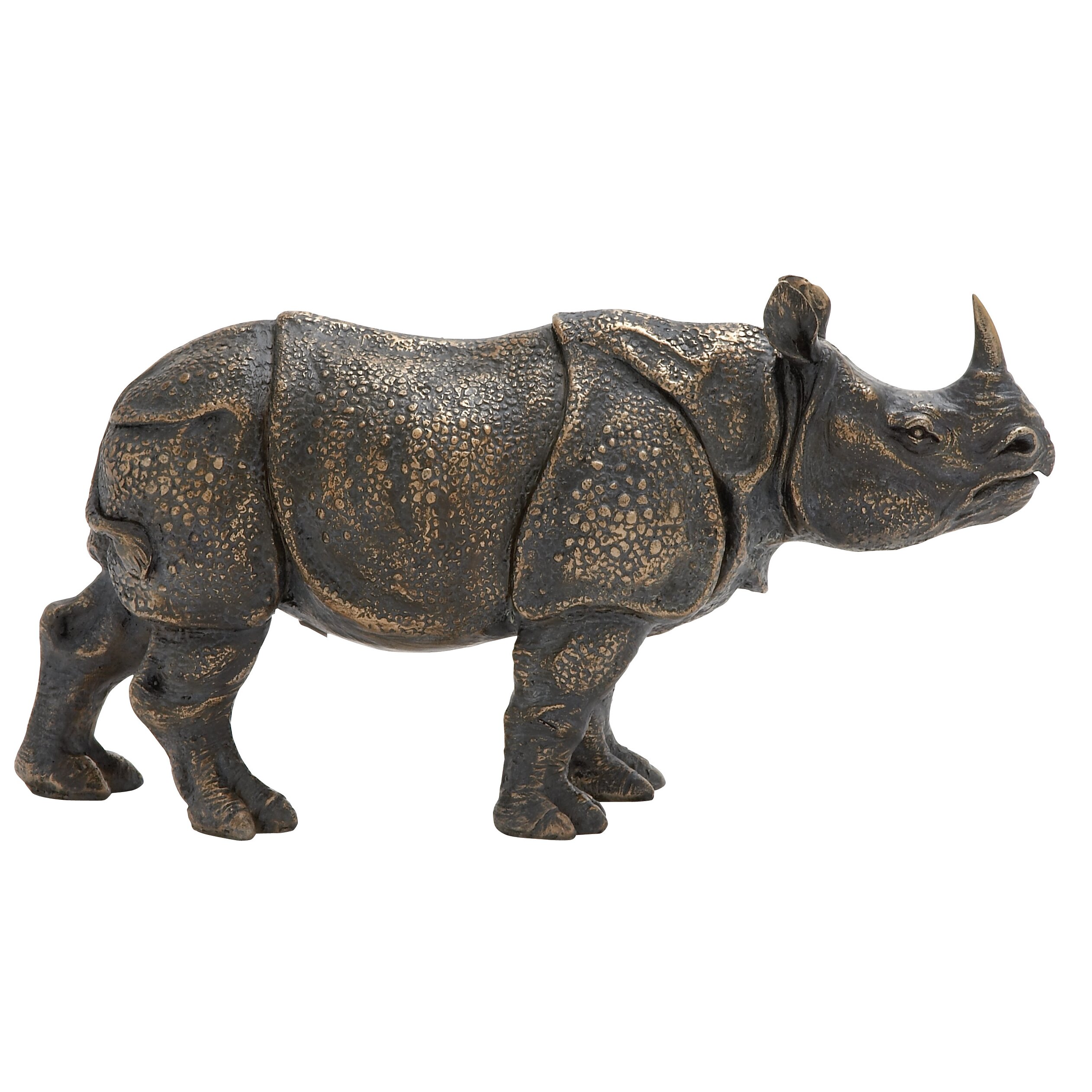 wooden rhino statue