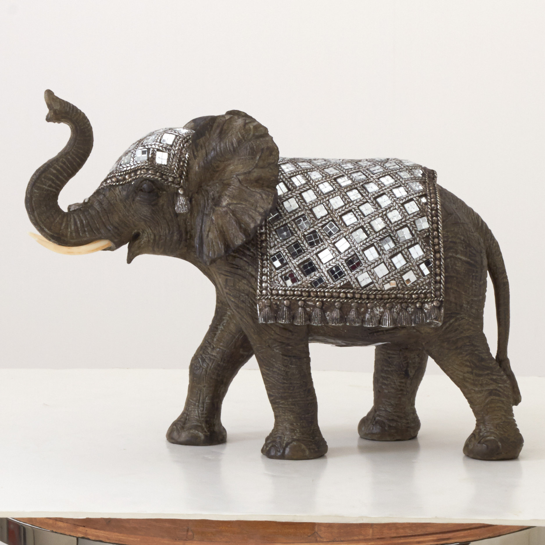 mirrored elephant statue
