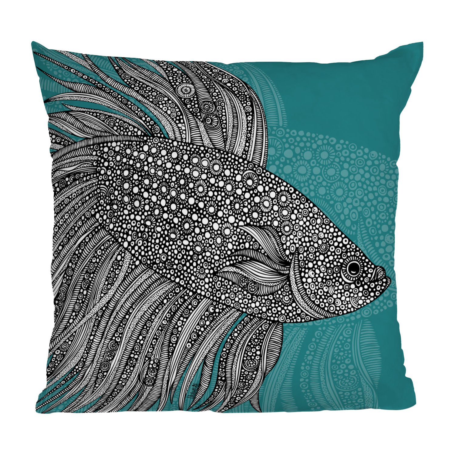 DENY Designs Valentina Ramos Beta Fish Throw Pillow & Reviews Wayfair
