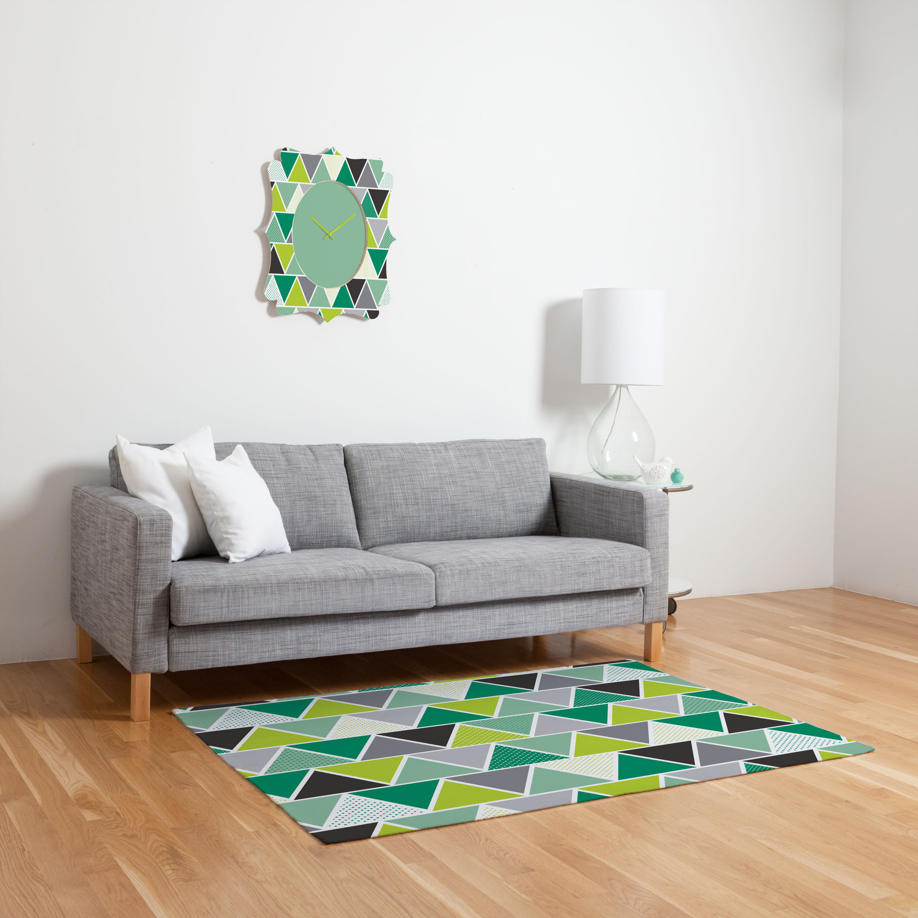 DENY Designs Heather Dutton Emerald Triangulum Green Geometric Area Rug