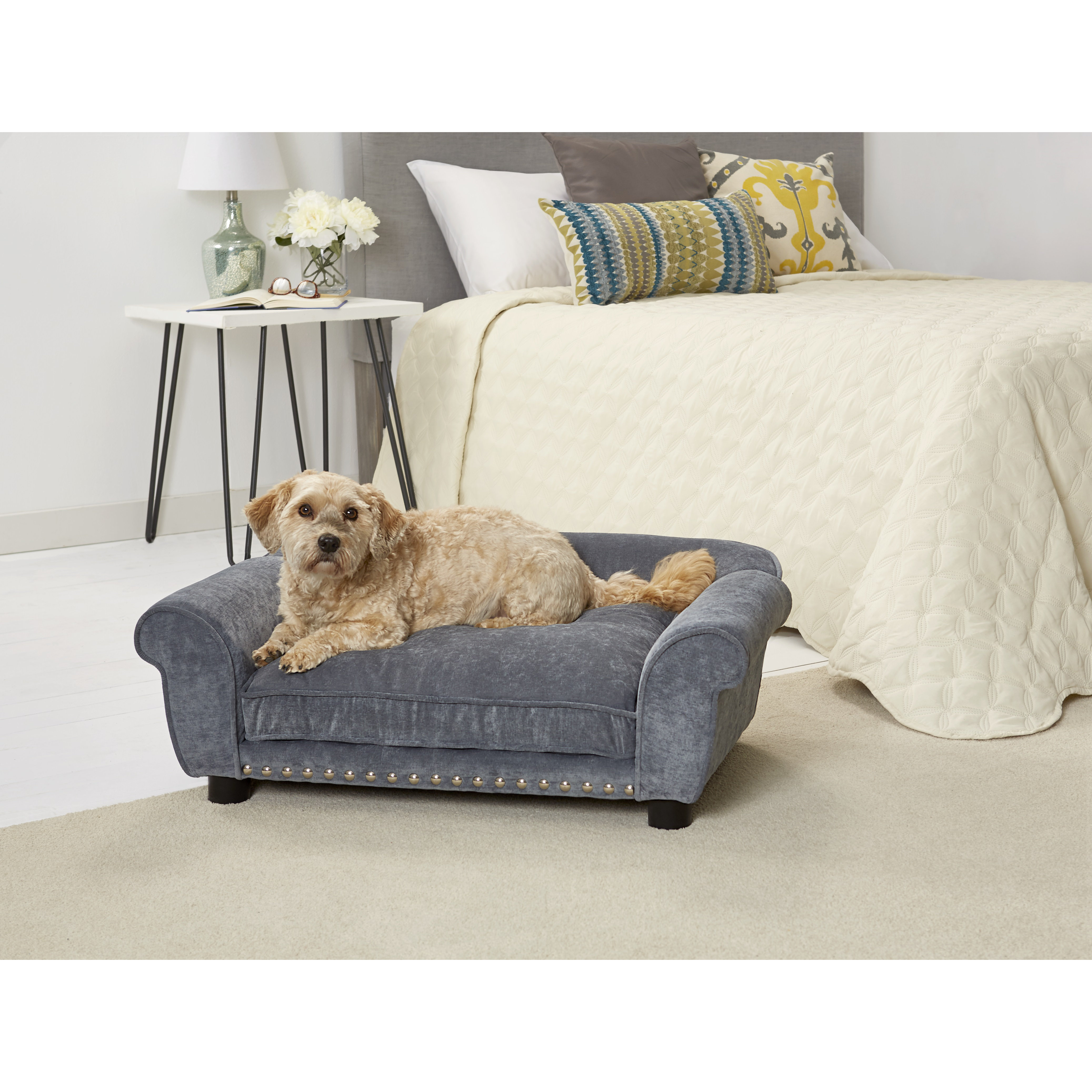 Enchanted Home Pet Dreamcatcher Velvet Dog Sofa with Cushion & Reviews