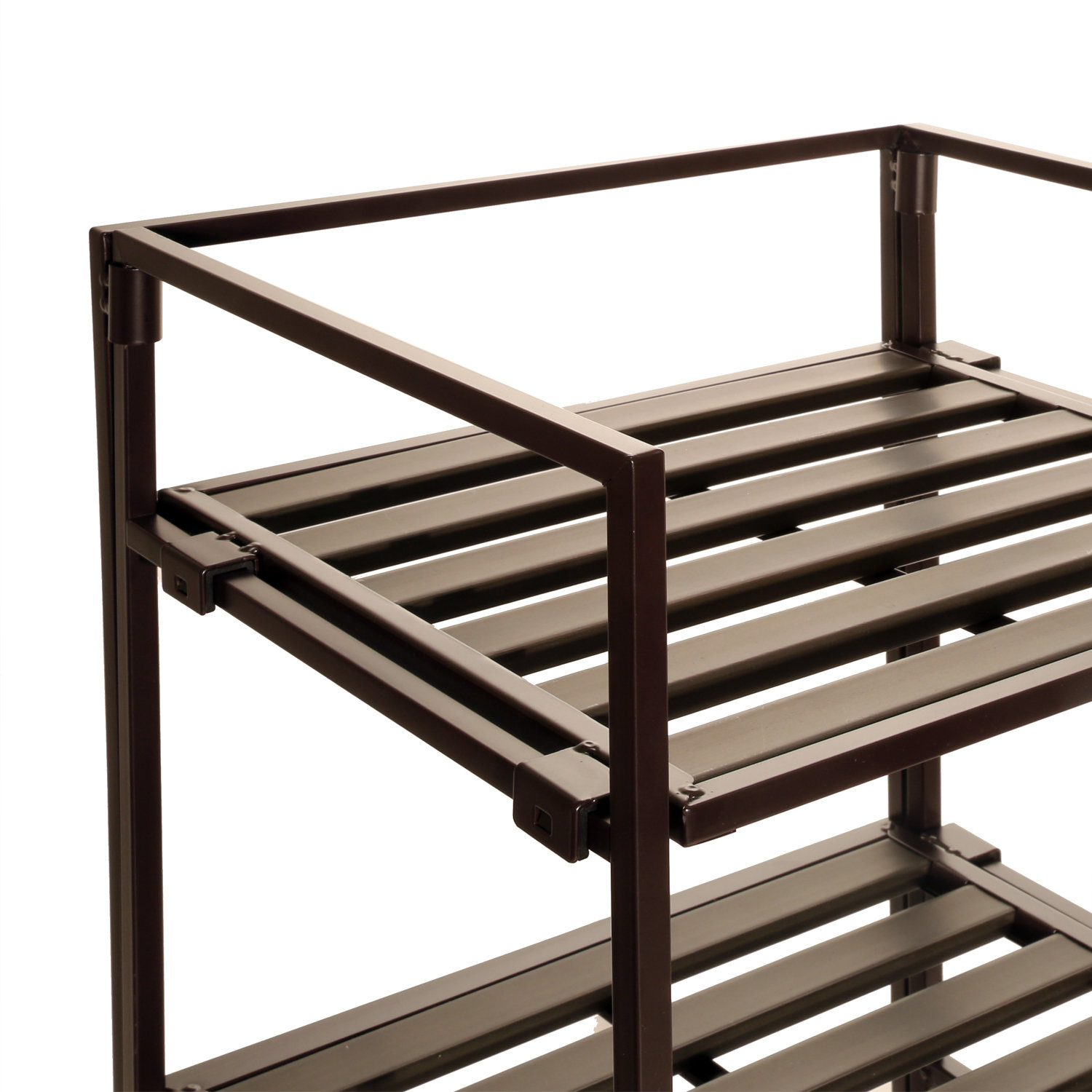 Seville Classics 4Tier Square Resin Slatted Folding 45" H Shelving