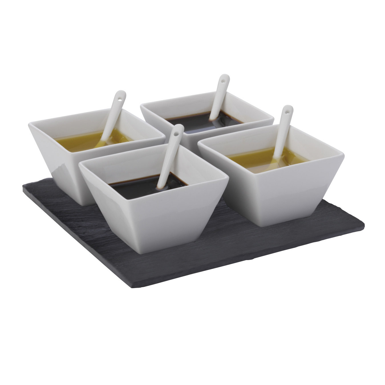 Maxwell & Williams White Basics Slate 9 Piece Dipping Condiment Server