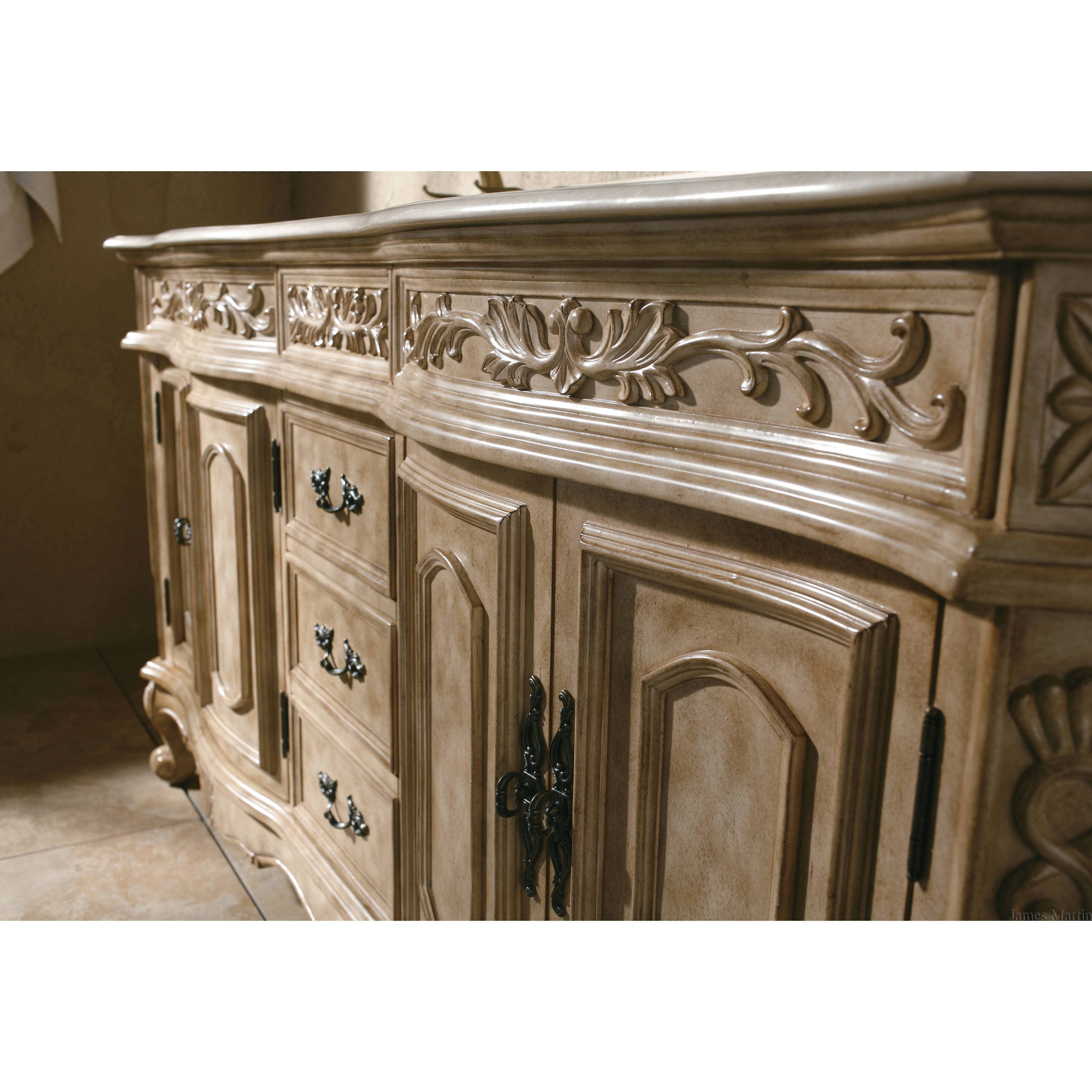 James Martin Furniture Classico 72" Double Antique Parchment Bathroom