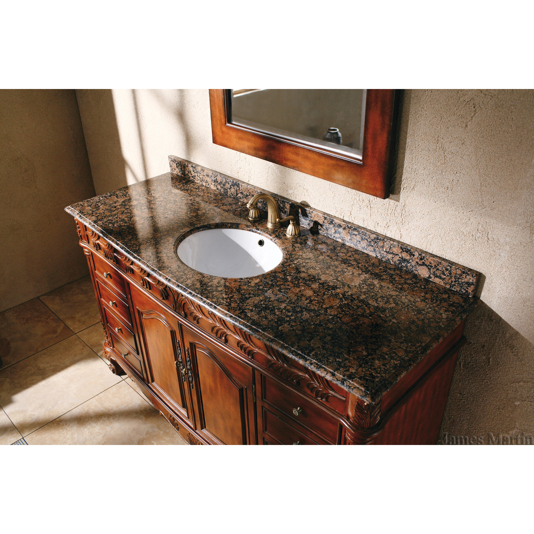James Martin Furniture Classico 60" Single Cherry Bathroom Vanity Set
