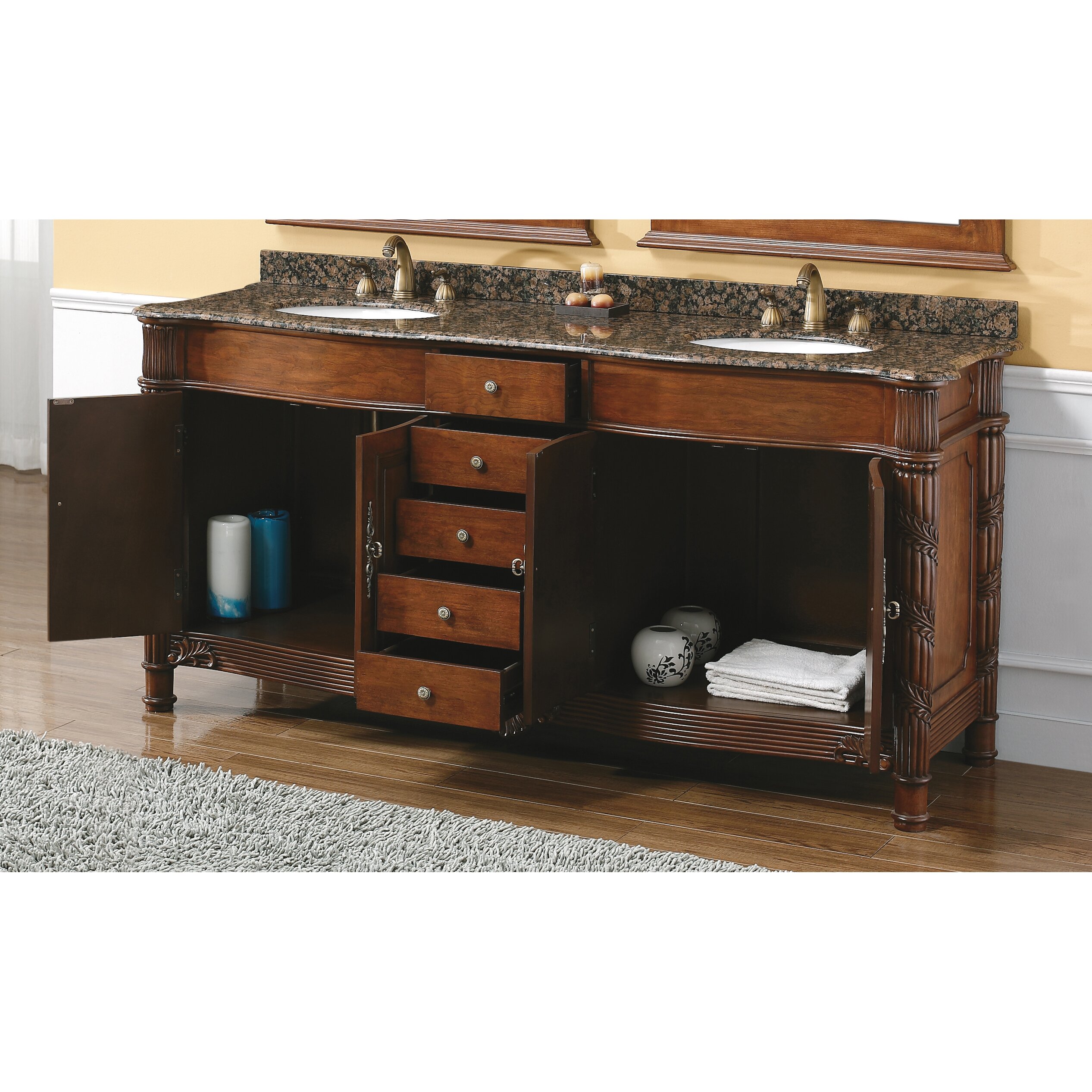 James Martin Furniture Classico 72" Double Cherry Bathroom Vanity Set & Reviews Wayfair