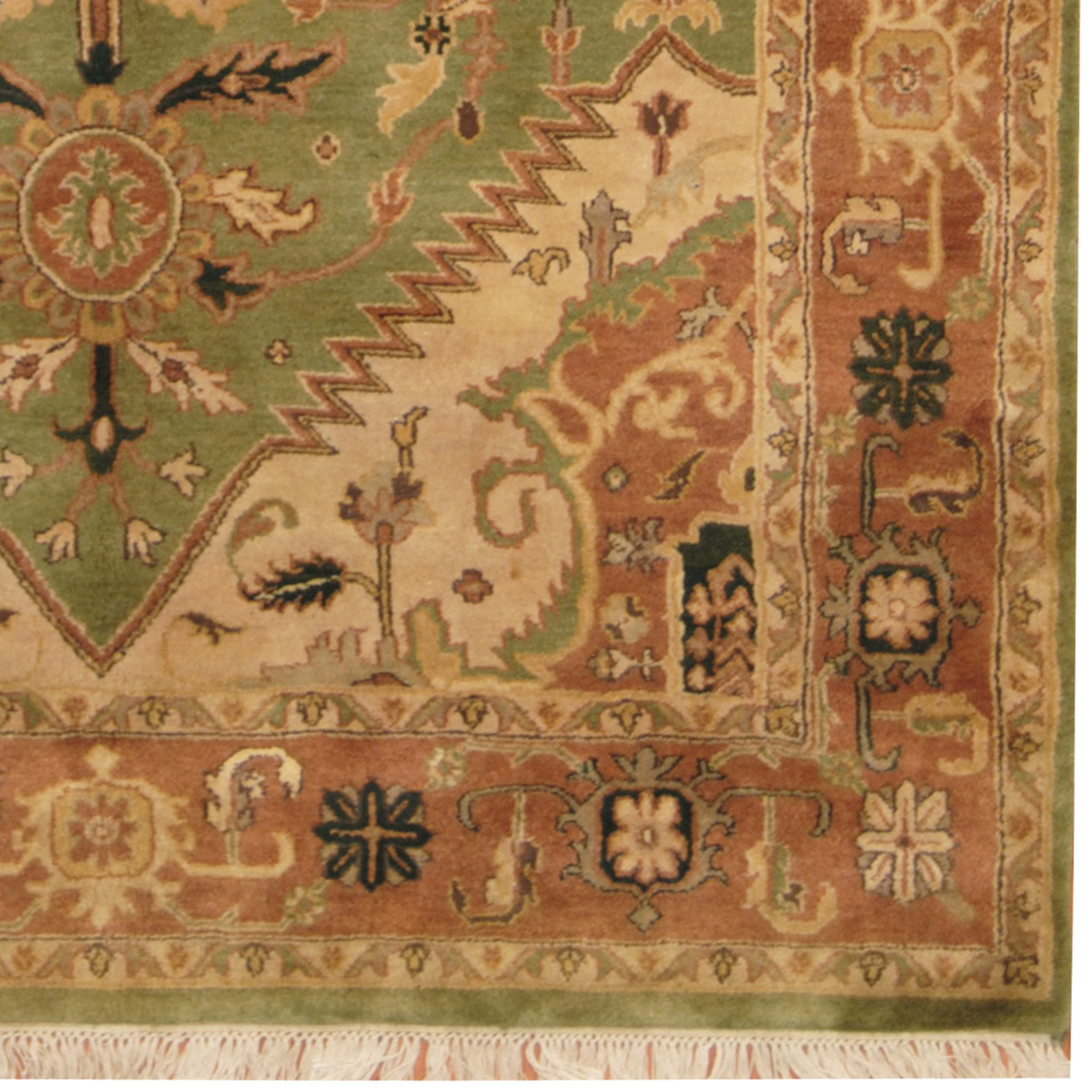 Herat Oriental Heriz HandKnotted Light Green/Salmon Area Rug Wayfair