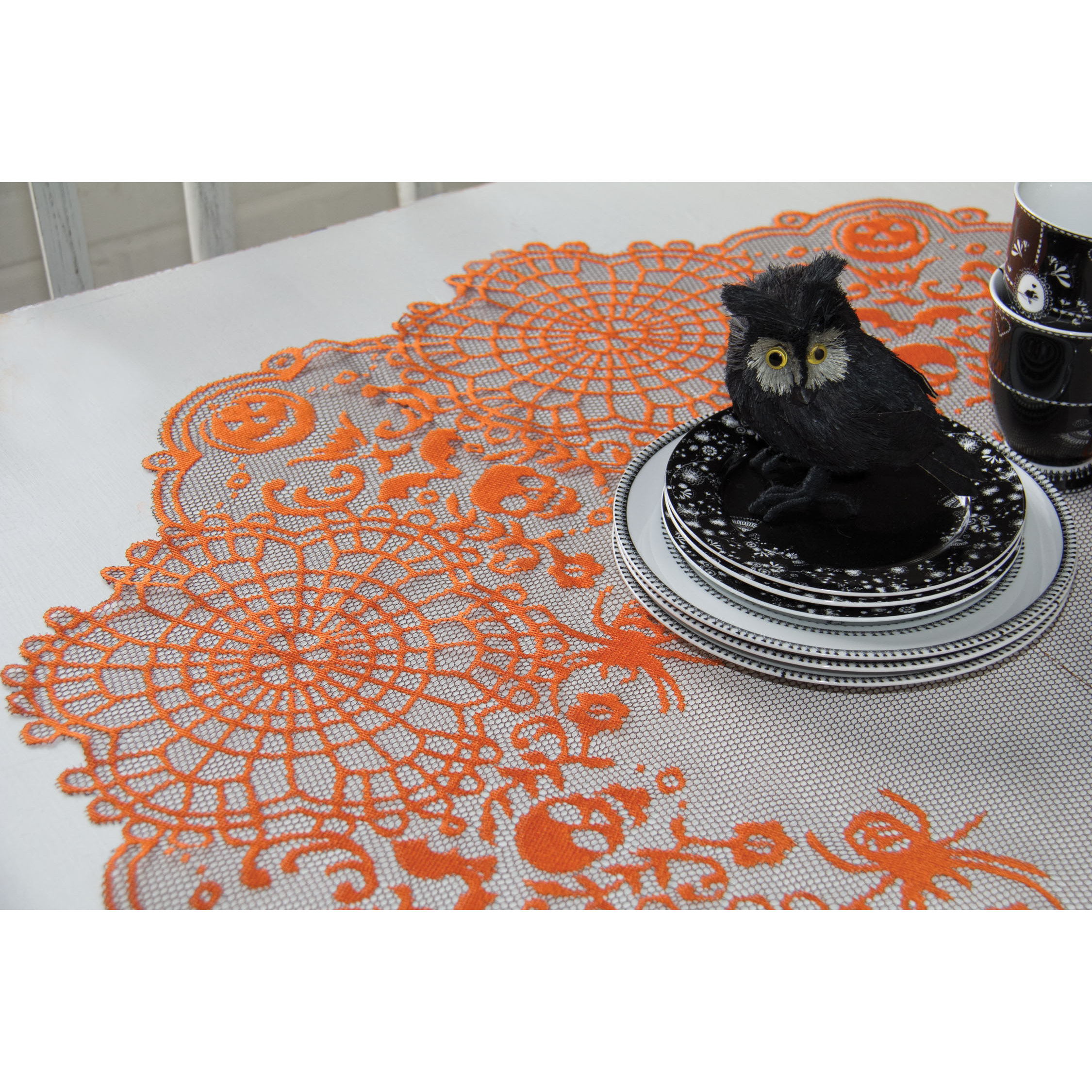 Heritage Lace Frightful Round Table Topper Reviews Wayfair Heritage Lace Frightful Round Table Topper
