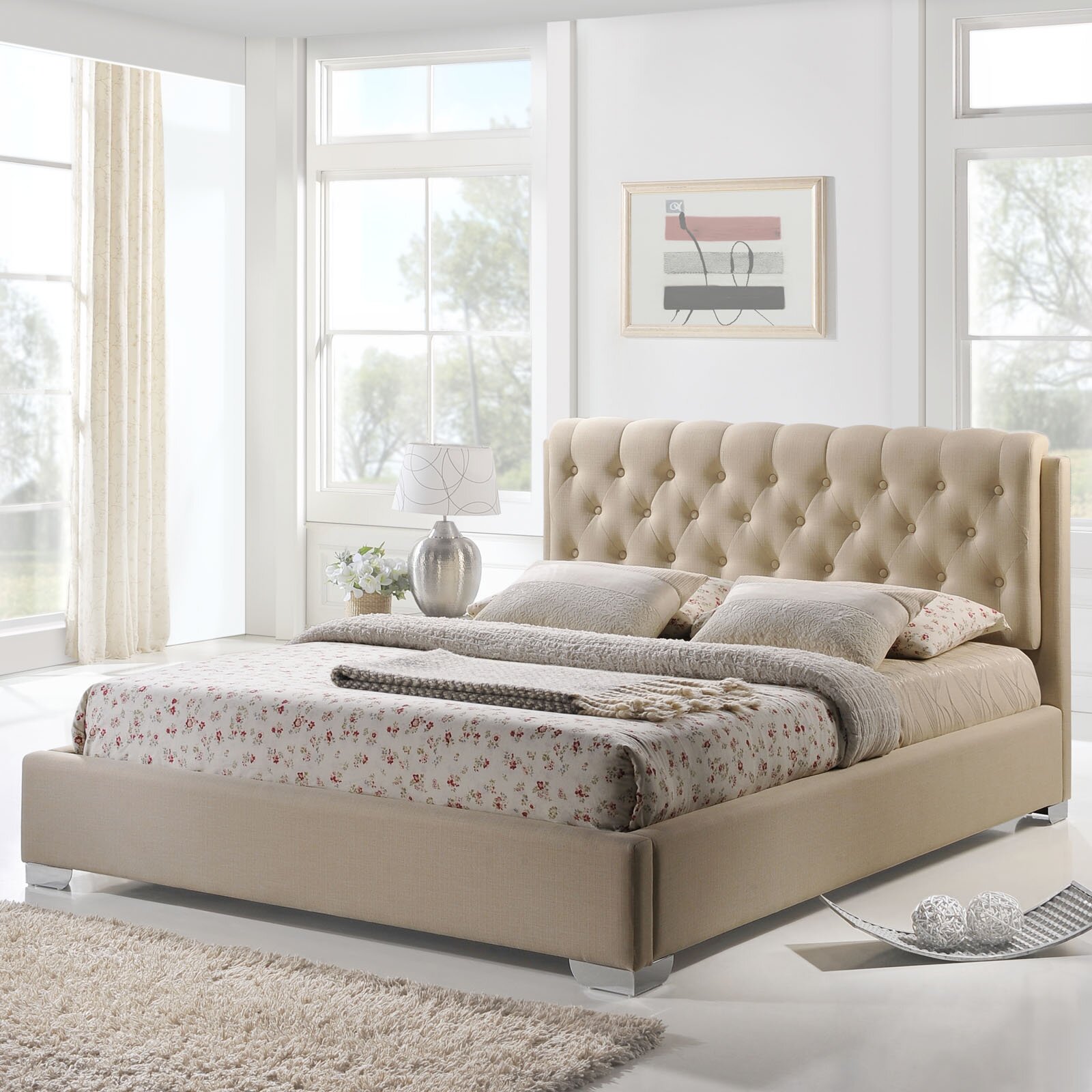 Modway Queen Upholstered Platform Bed & Reviews | Wayfair