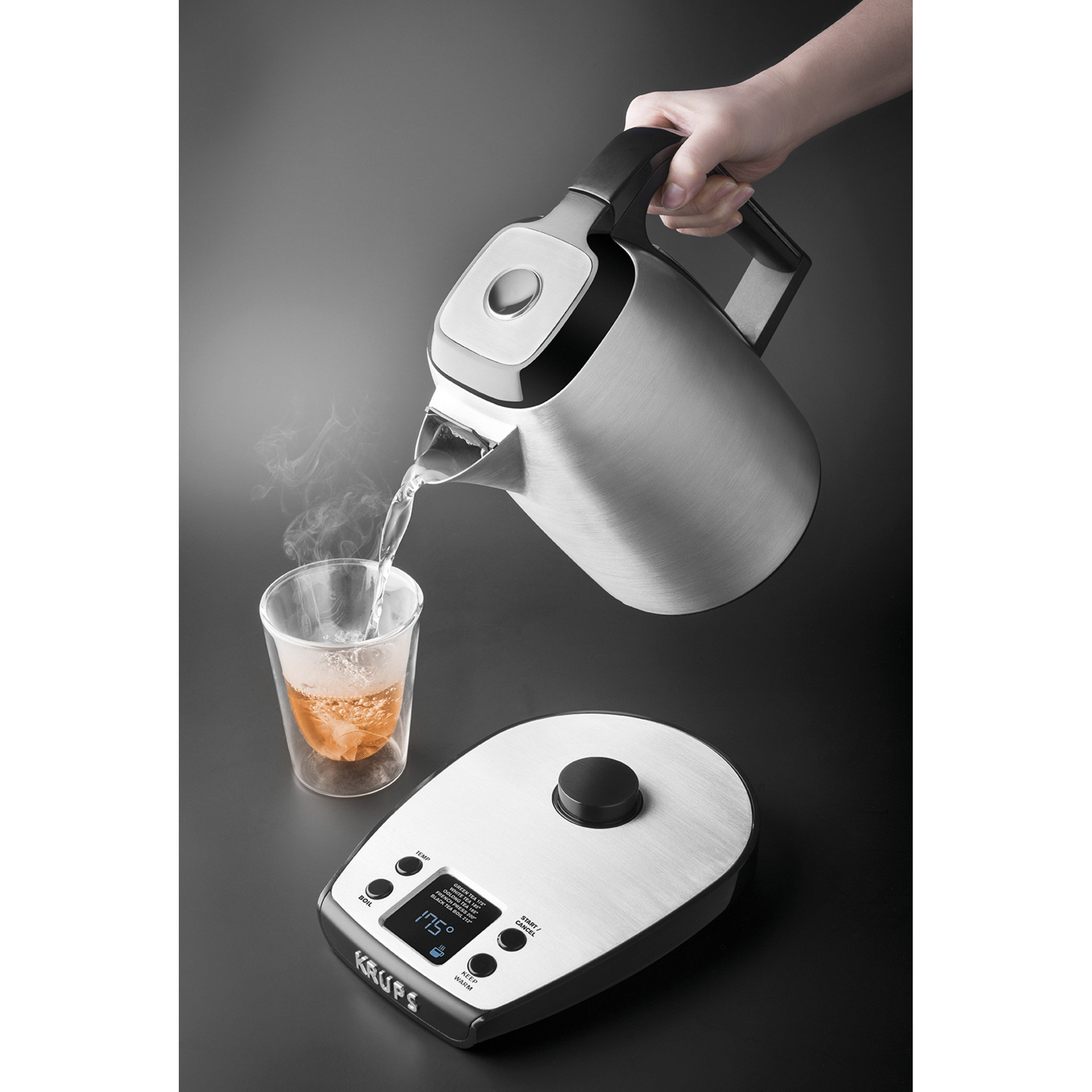 Krups Savoy 1.7qt. Stainless Steel Electric Tea Kettle in Silver