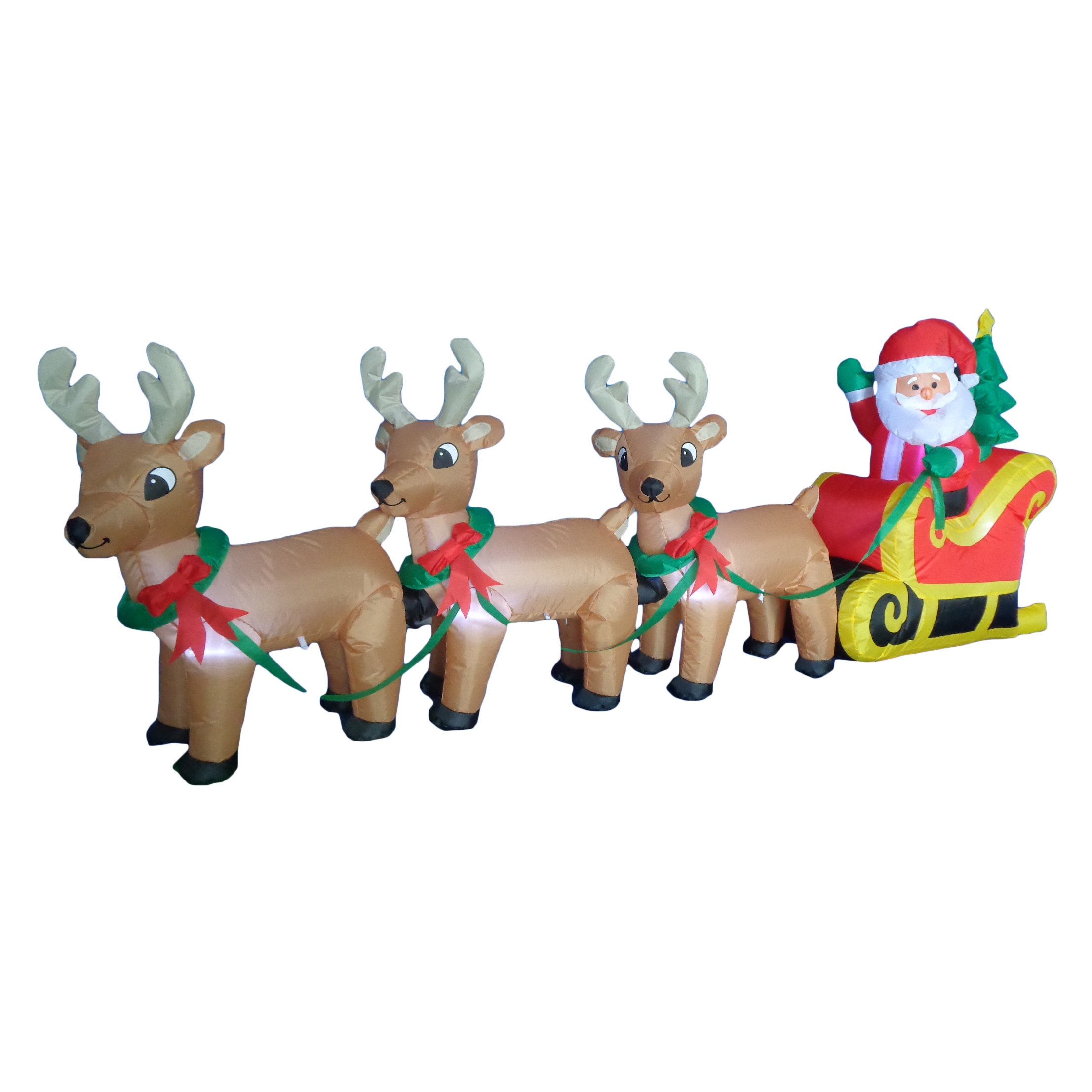 BZB Goods Christmas Inflatable Santa Claus on Sleigh Sled ...