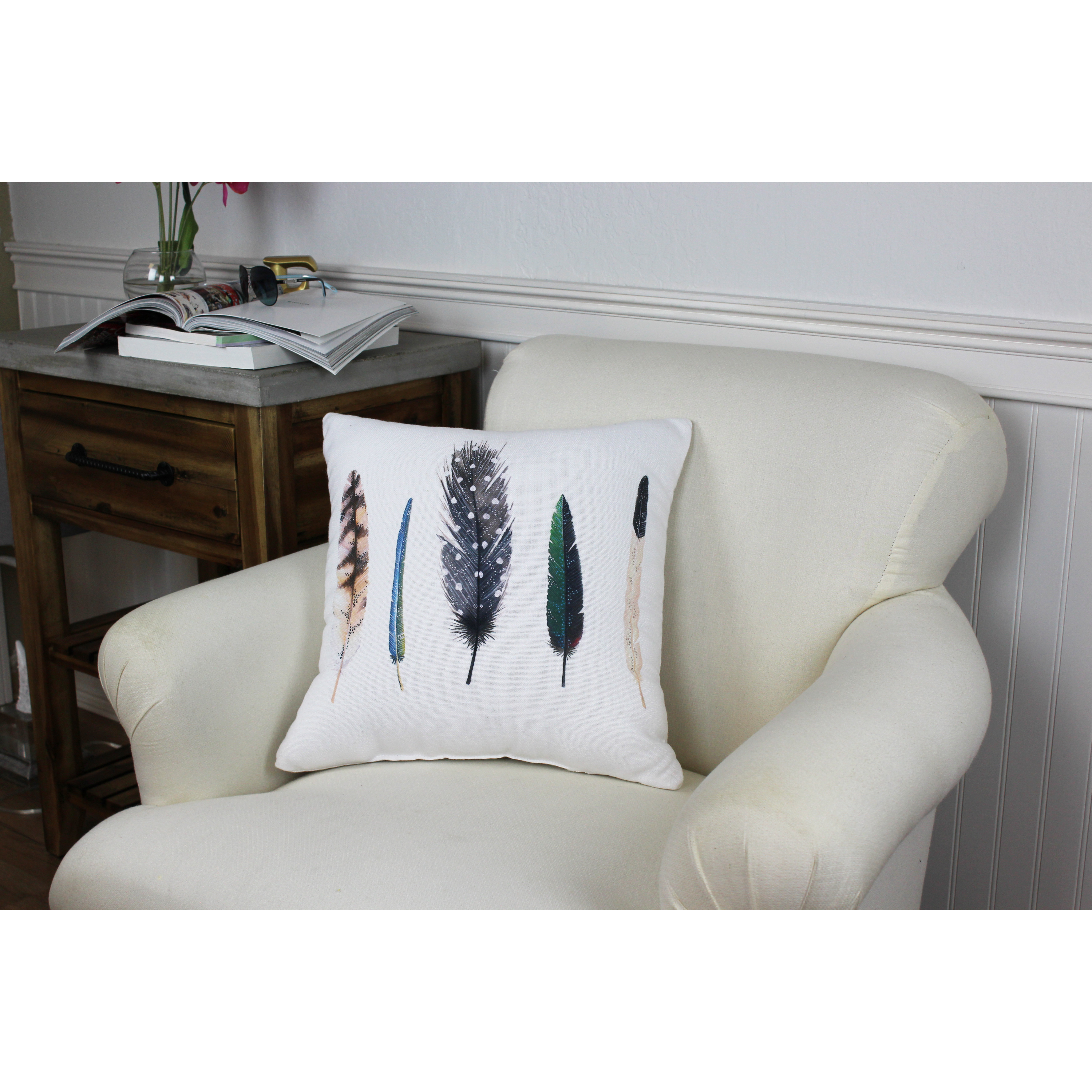 One Bella Casa Feathers Throw Pillow & Reviews Wayfair