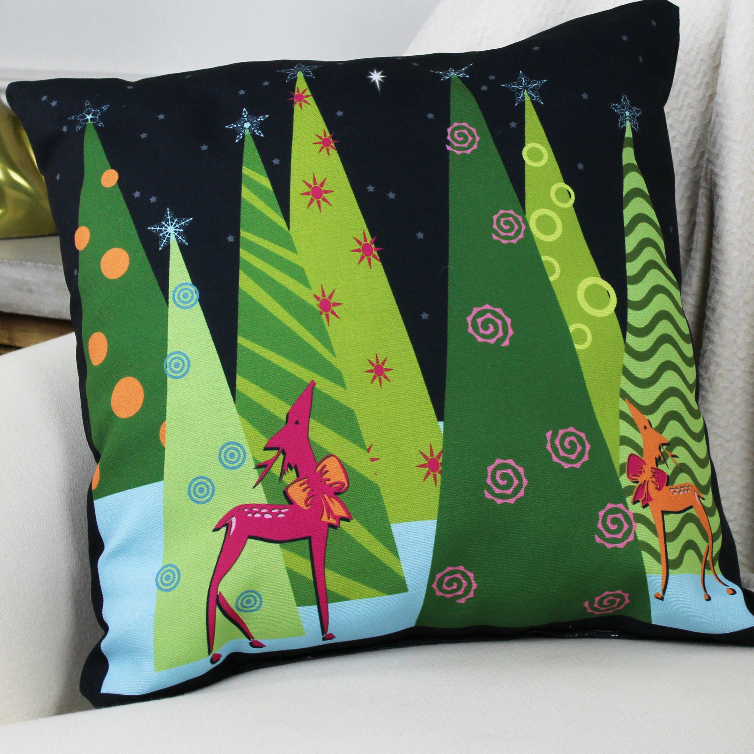 One Bella Casa Christmas Tree Parade Throw Pillow & Reviews Wayfair
